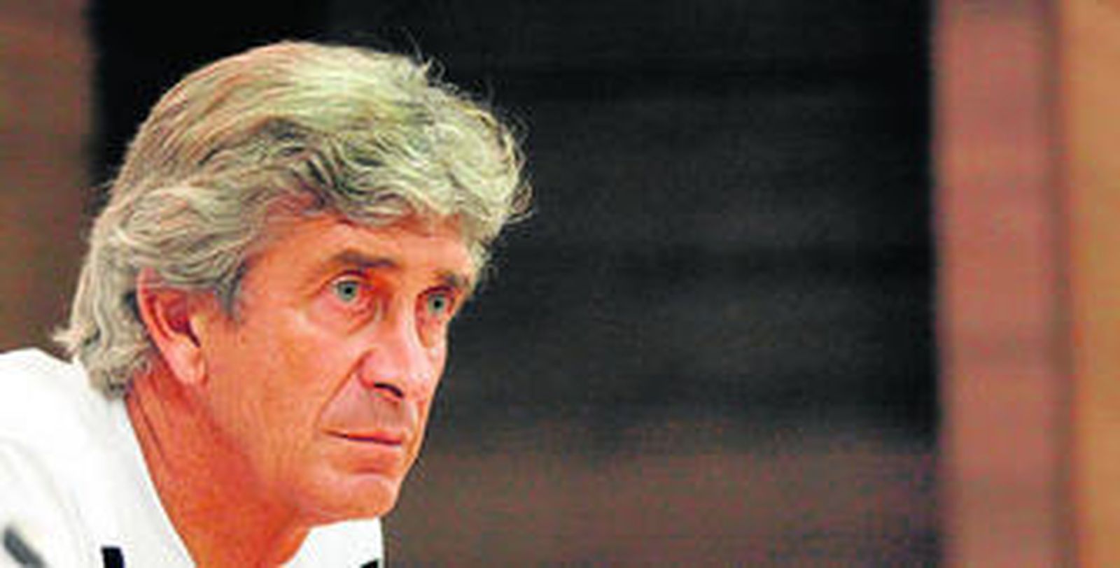 Manuel Pellegrini en la conferencia de prensa que ofreció ayer en La Rosaleda.