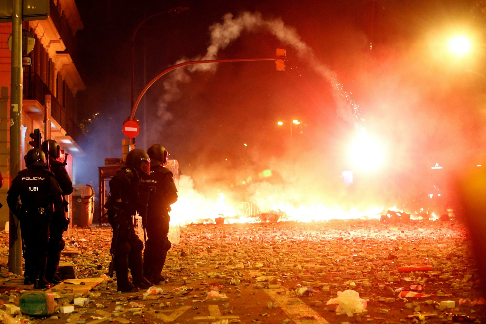 Las imágenes de la quinta jornada de disturbios en Cataluña