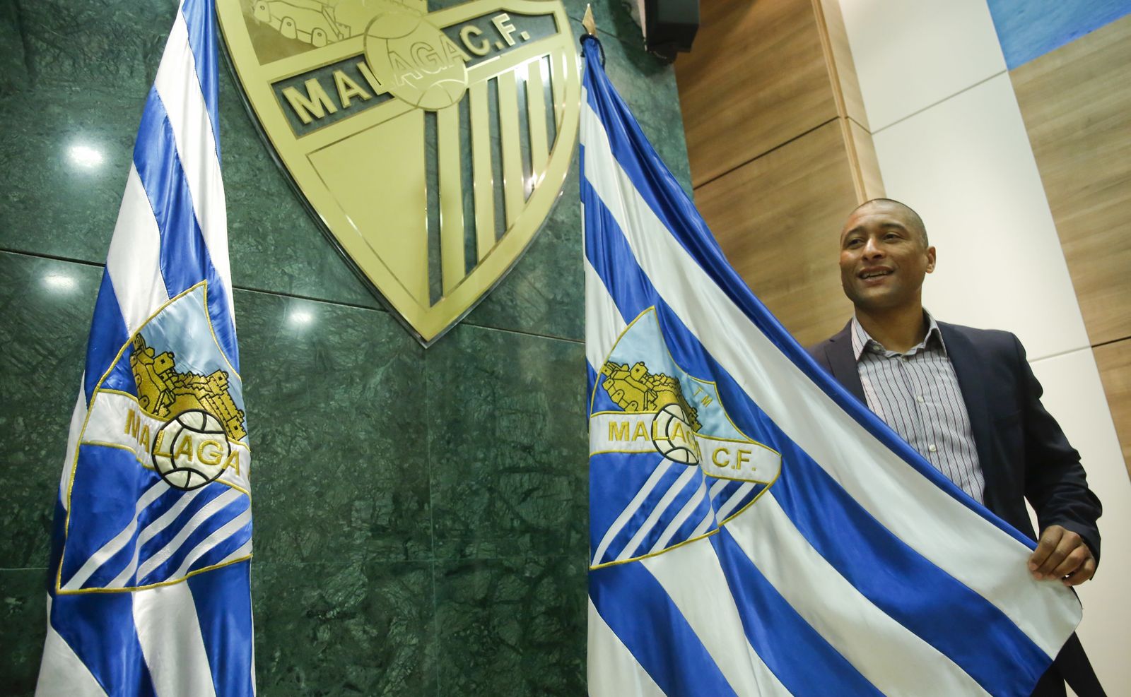 Presentación de Marcelo Romero como primer entrenador del Málaga CF