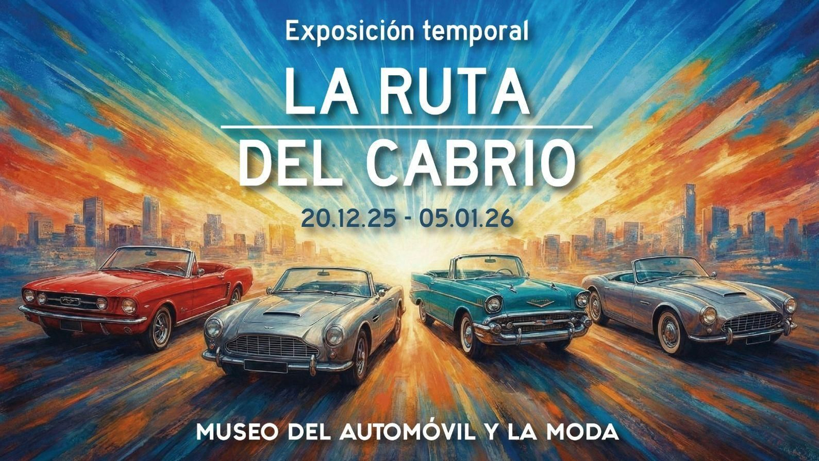 Cartel de 'La Ruta del Cabrio' del Museo del Automovil y la Moda de Málaga
