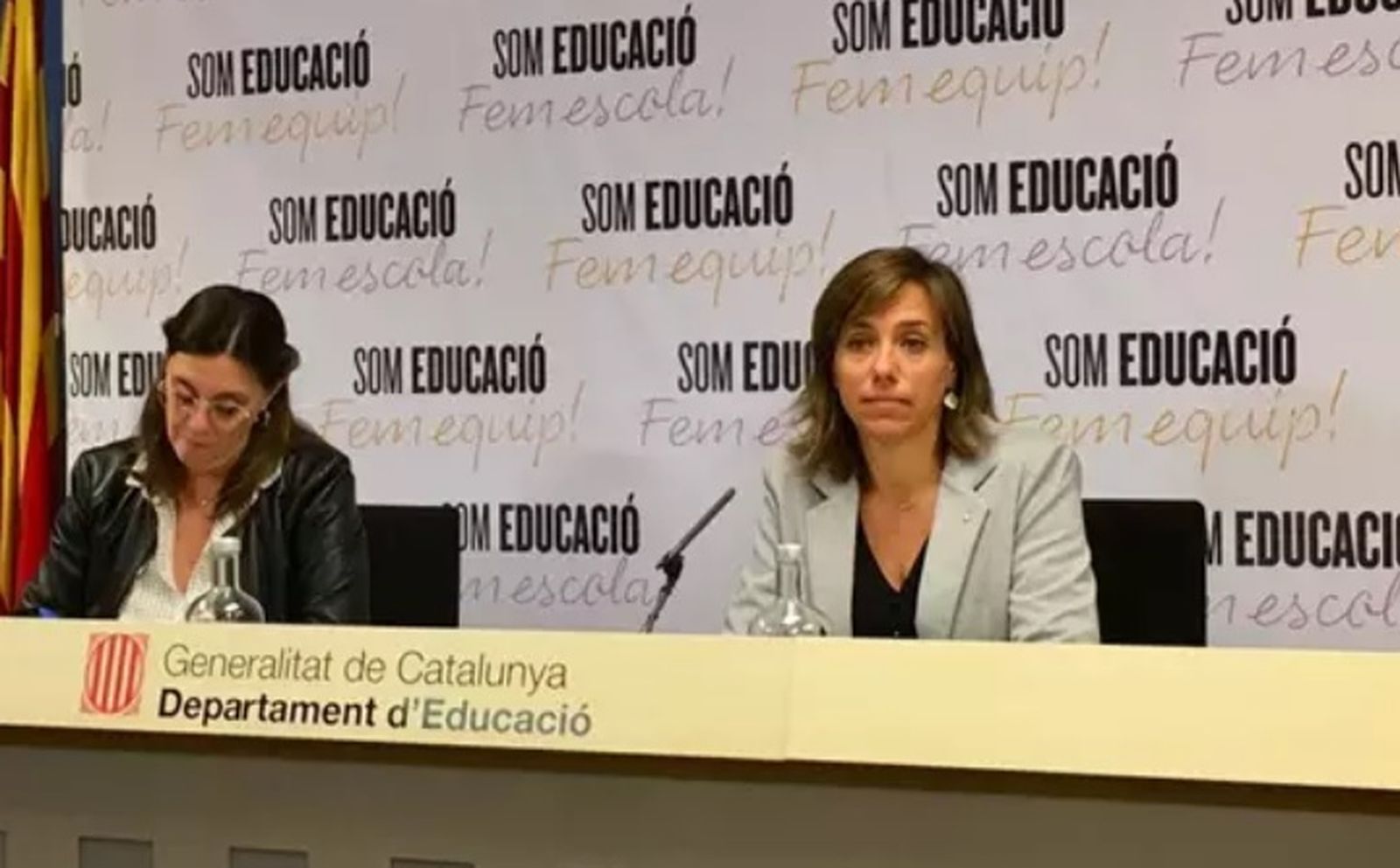 La consejera de educación catalana, Patrícia Gomà, en rueda de prensa.