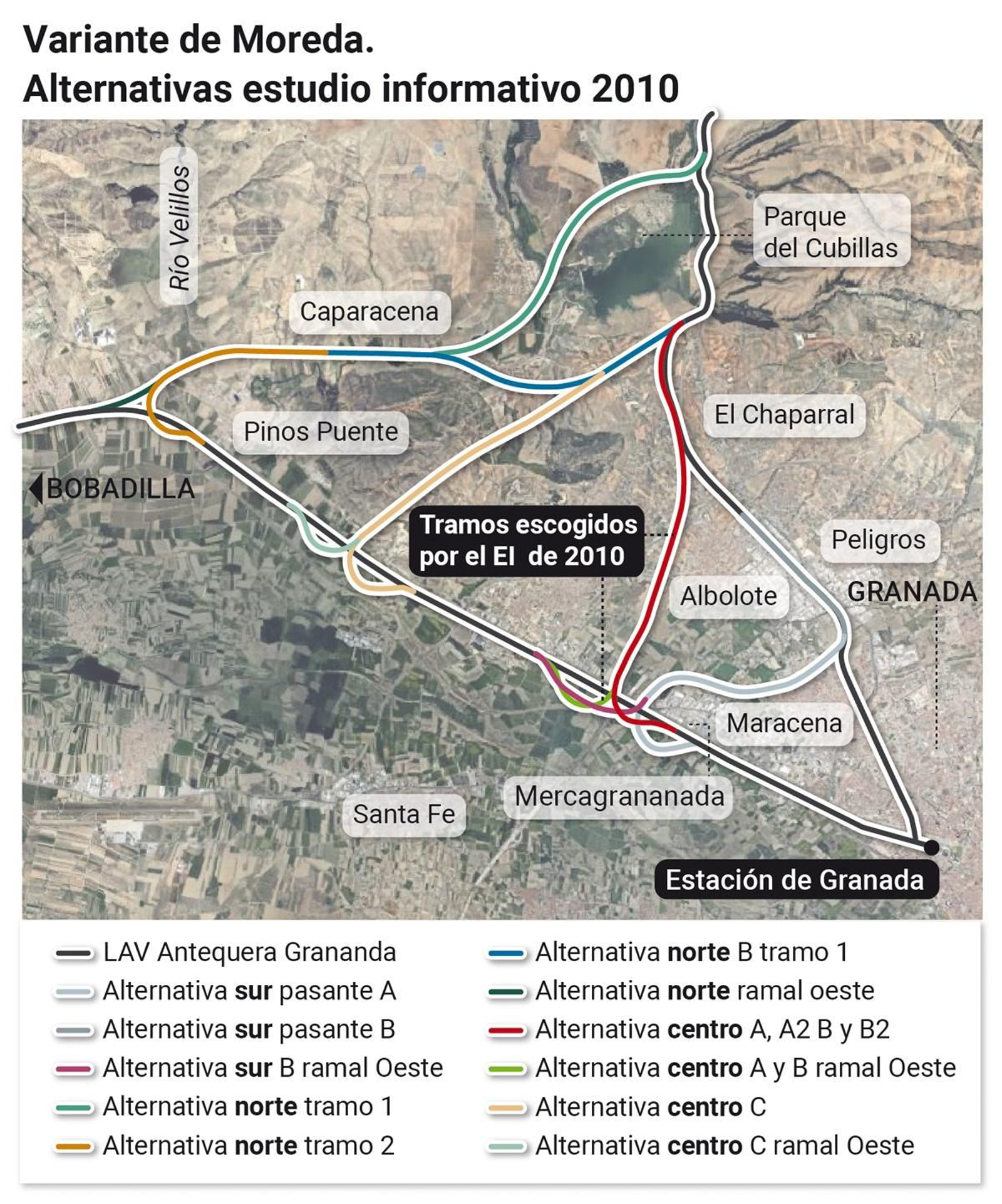 Variante de Moreda. Alternativas estudio informativo 2010