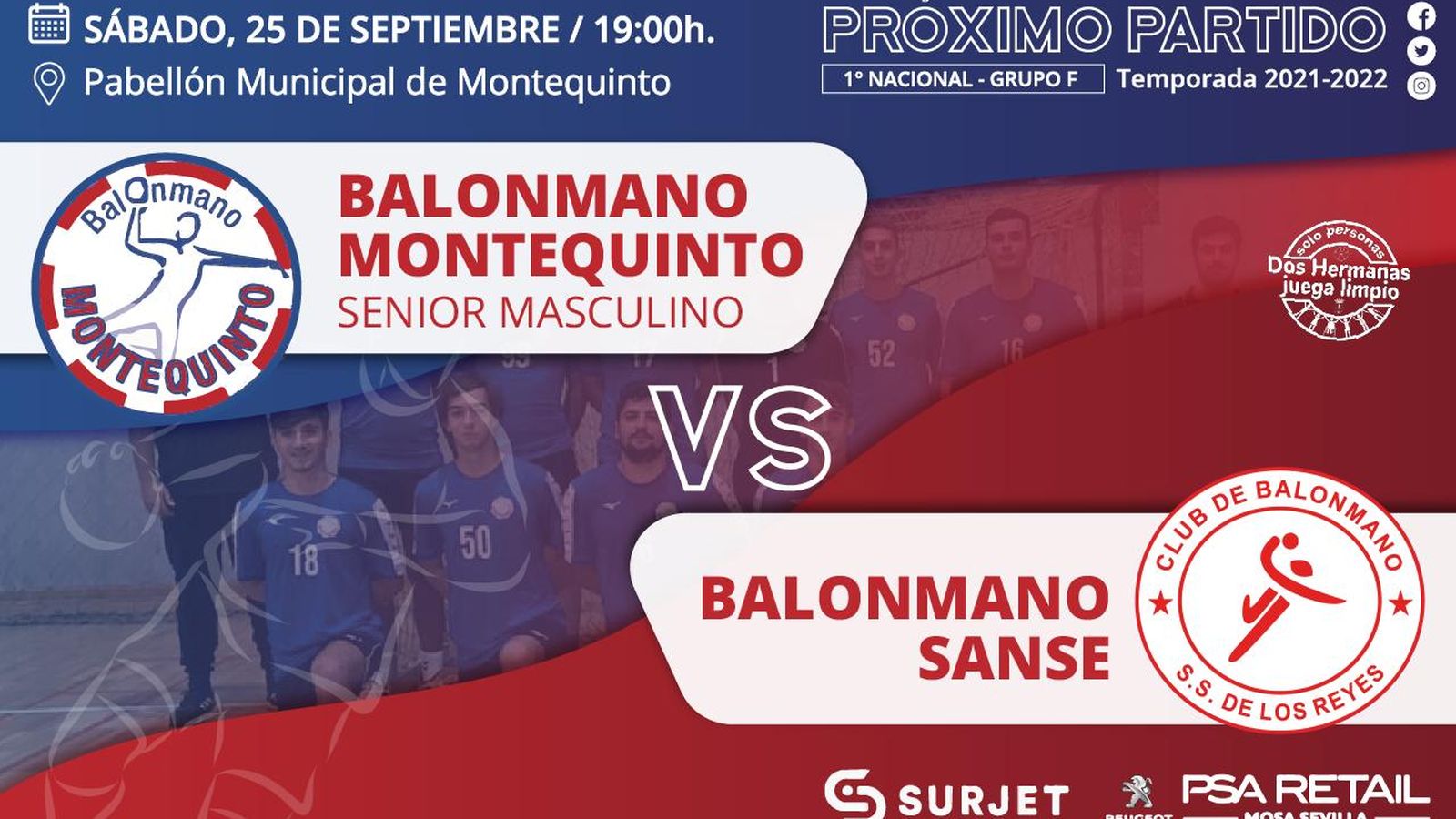 El cartel del primer partido.