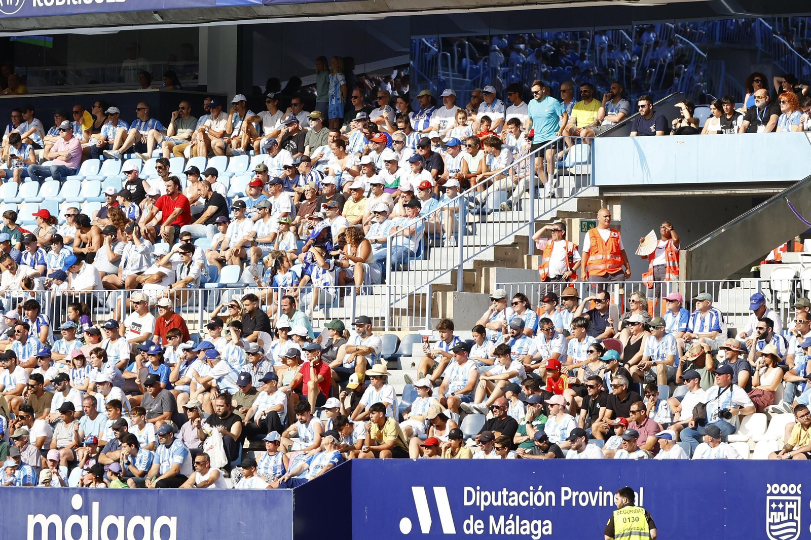 Las gradas de La Rosaleda en el Málaga CF-Burgos