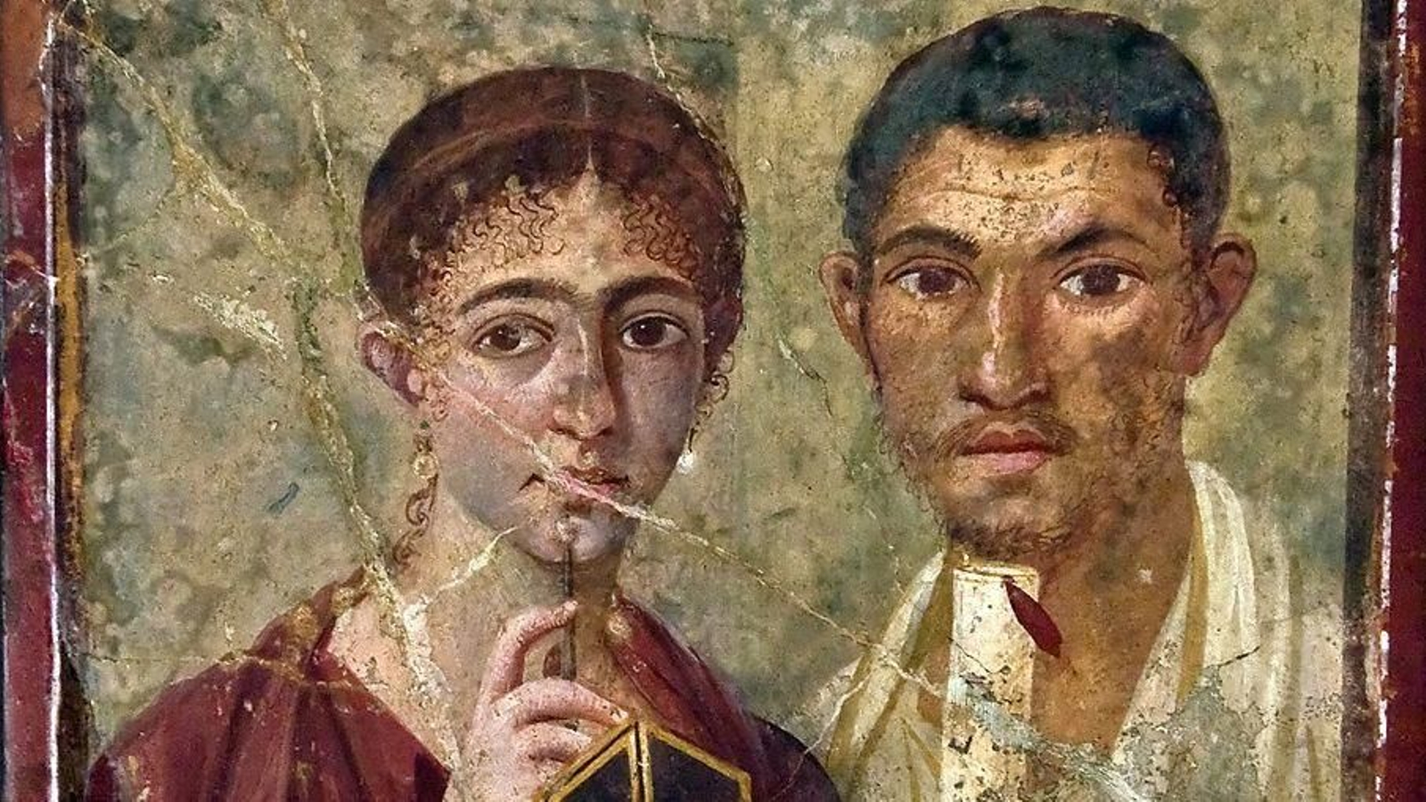 Paquio Próculo y su esposa, representados en una acuarela realizada en el siglo I en Pompeya y conservada en el Museo de Capodimonte, en Nápoles.