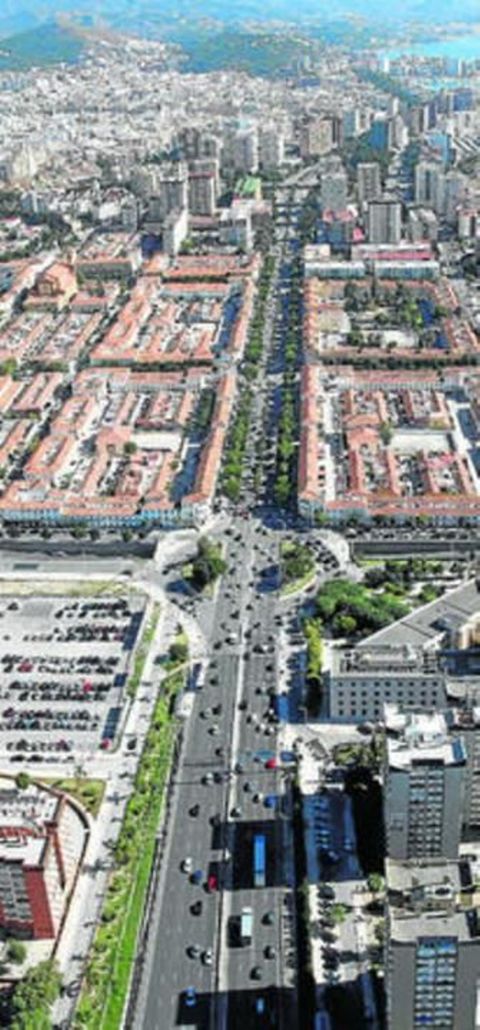 Vista aérea de la Avenida de Andalucía.