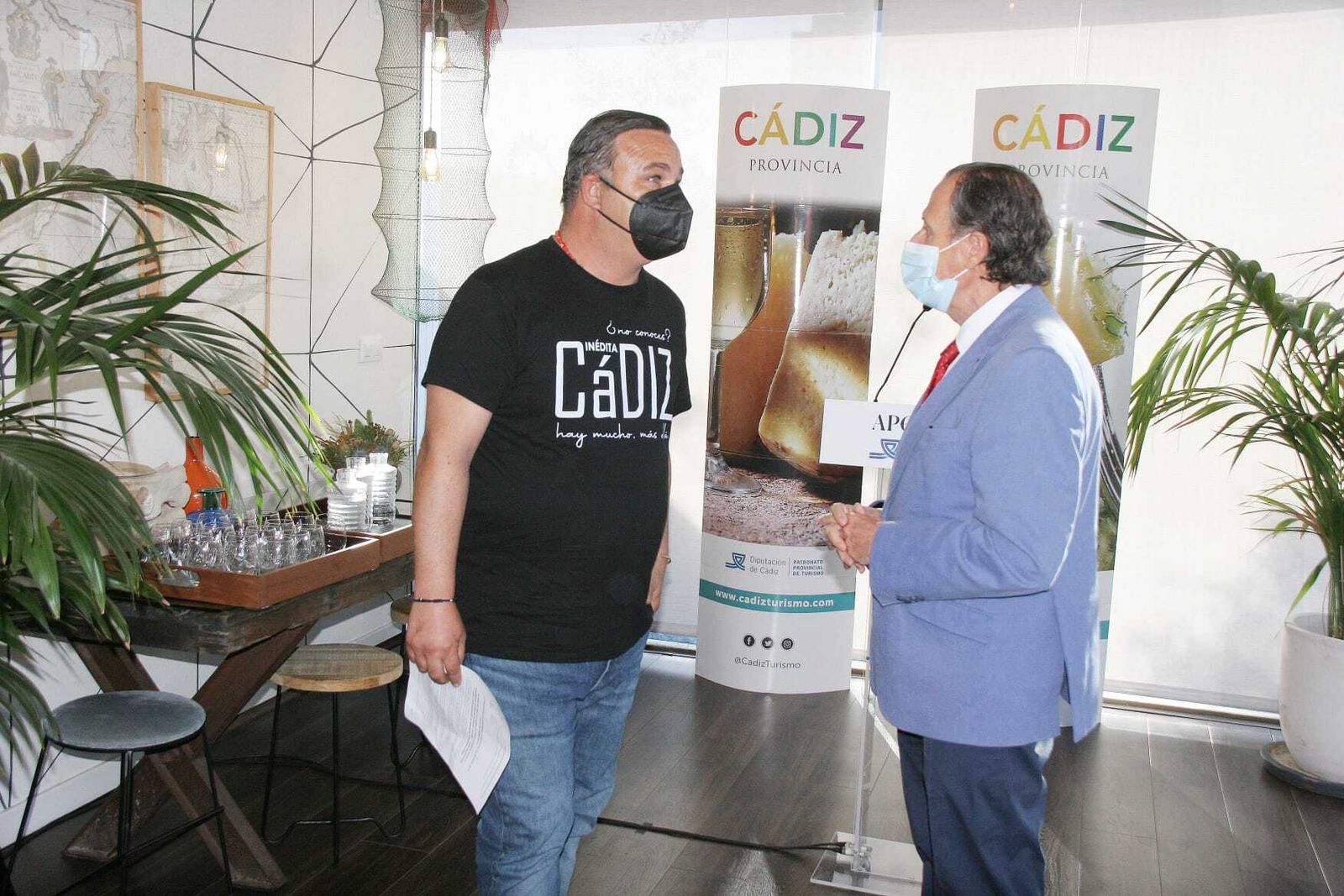 José María Román  y Ángel León, durante la presentación de este viernes en Aponiente.