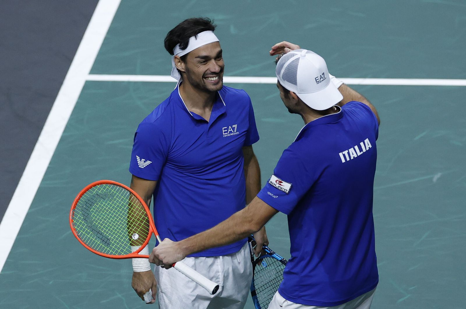 Fognini y Bolelli celebran el triunfo.