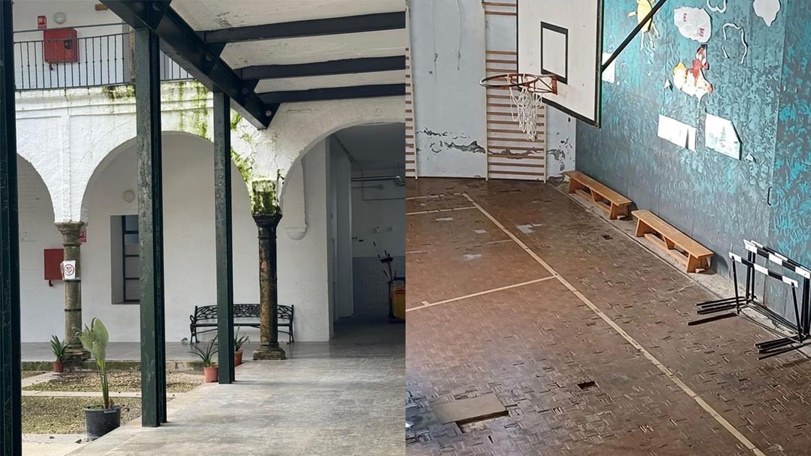 Estado de algunas de las instalaciones del instituto.