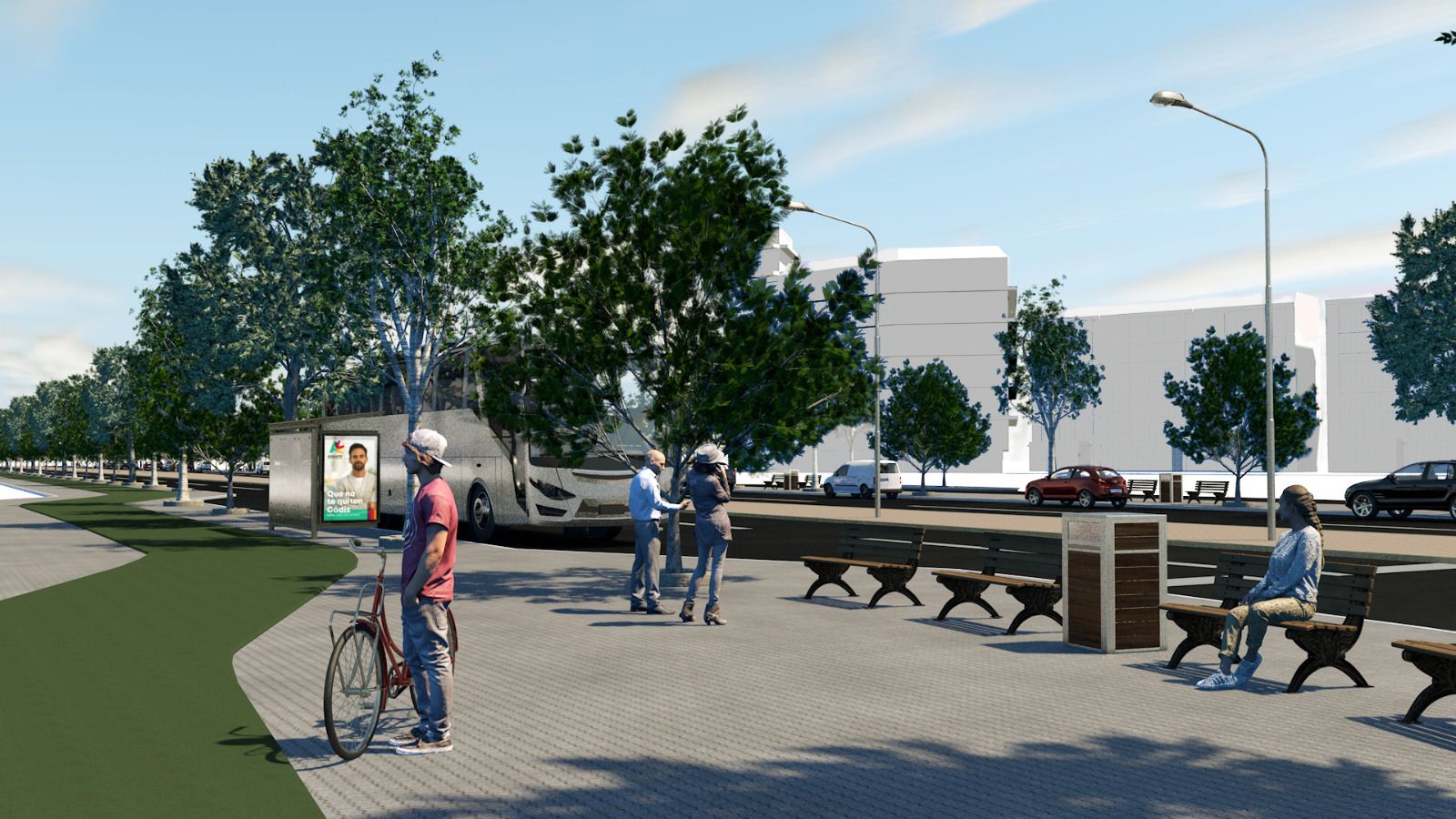 Una recreación de la reurbanización de la avenida de Astilleros.