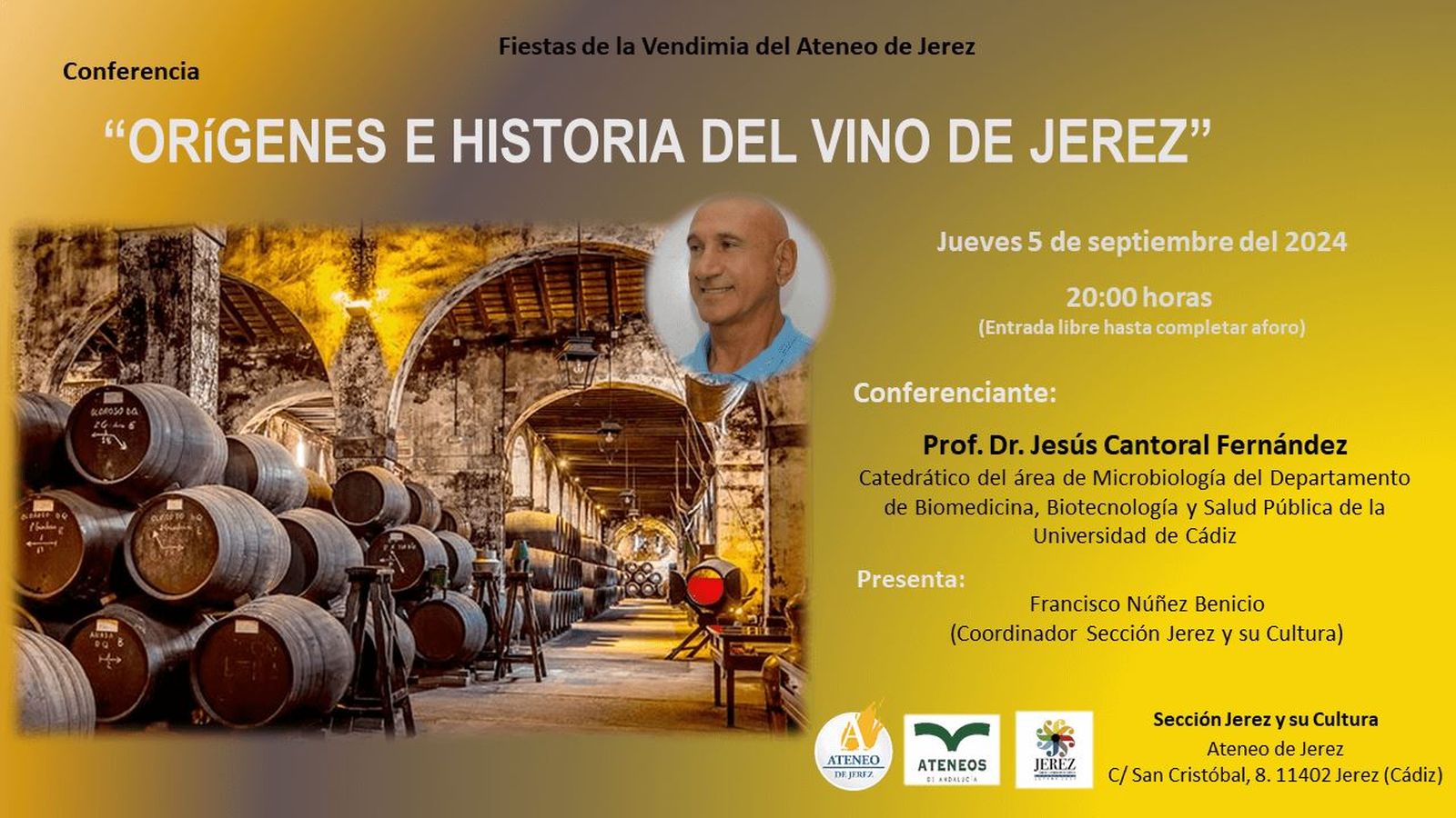 Cartel anunciador de la conferencia.