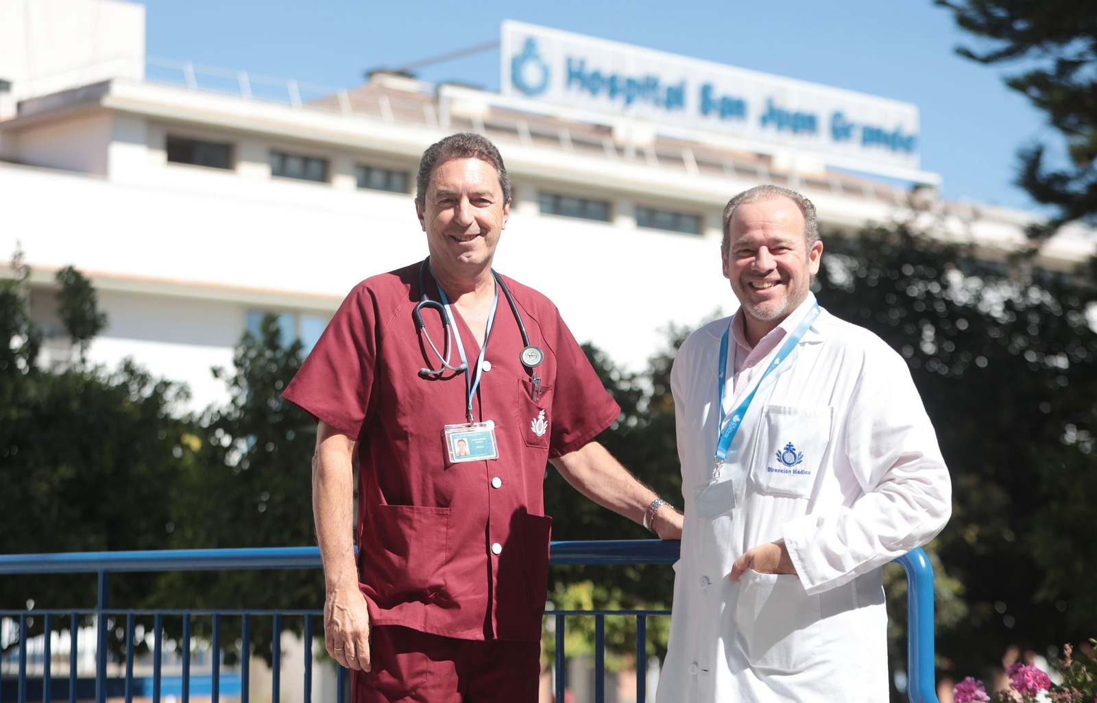 Juan Carlos Durán y Miguel Araujo, en el Hospital San Juan Grande.