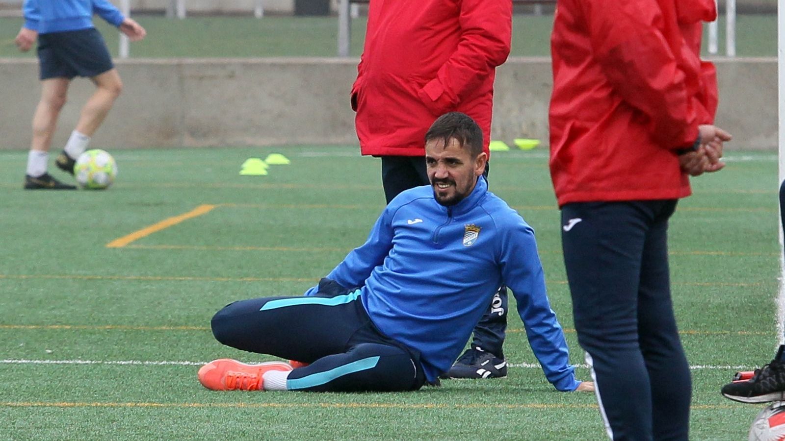 Carlos Calvo, en el entrenamiento del Xerez CD en La Granja.