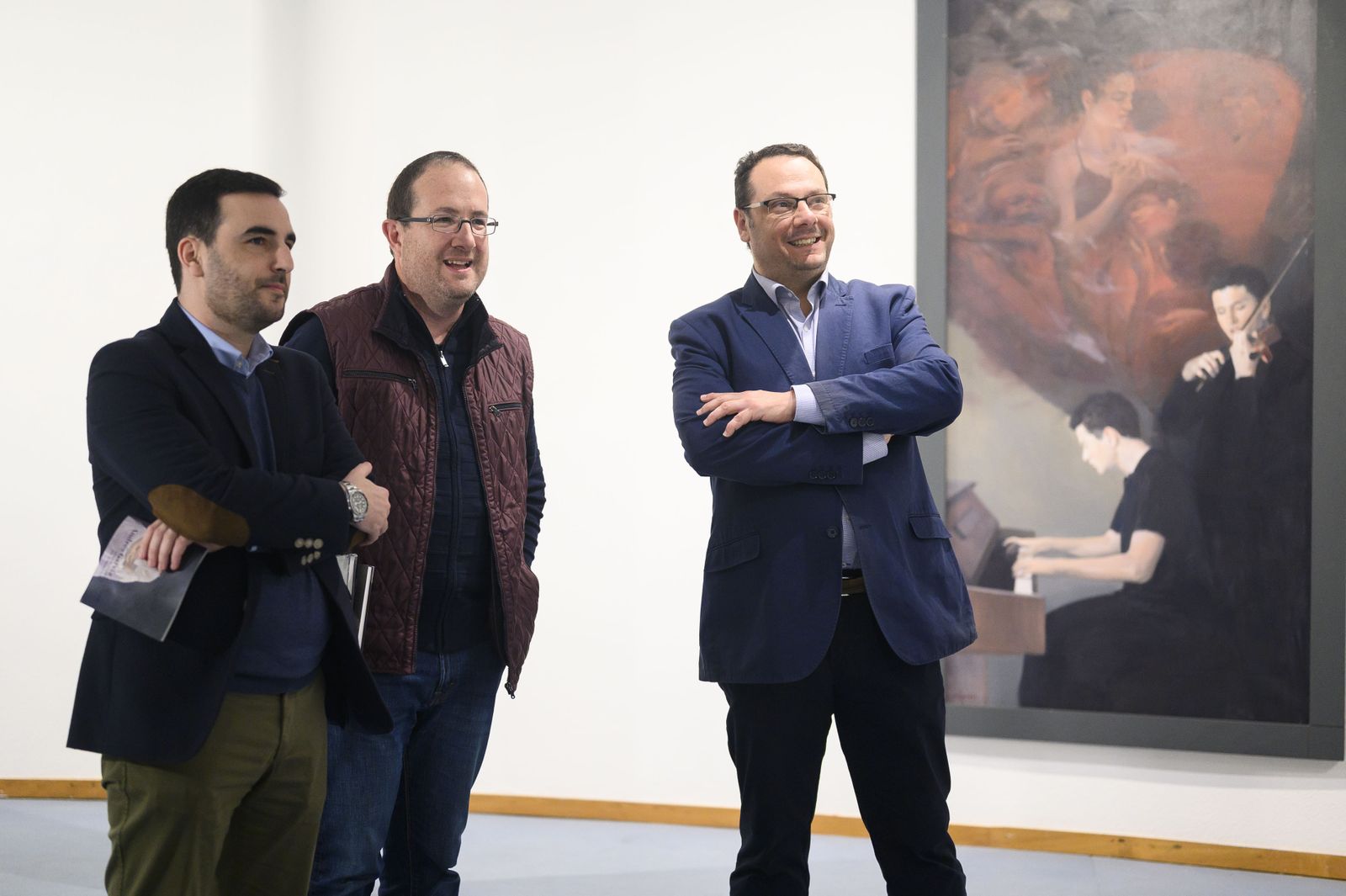 Carlos Sánchez, Andrés García Ibáñez y Juan Manuel Martín Robles en el Museo de Arte.