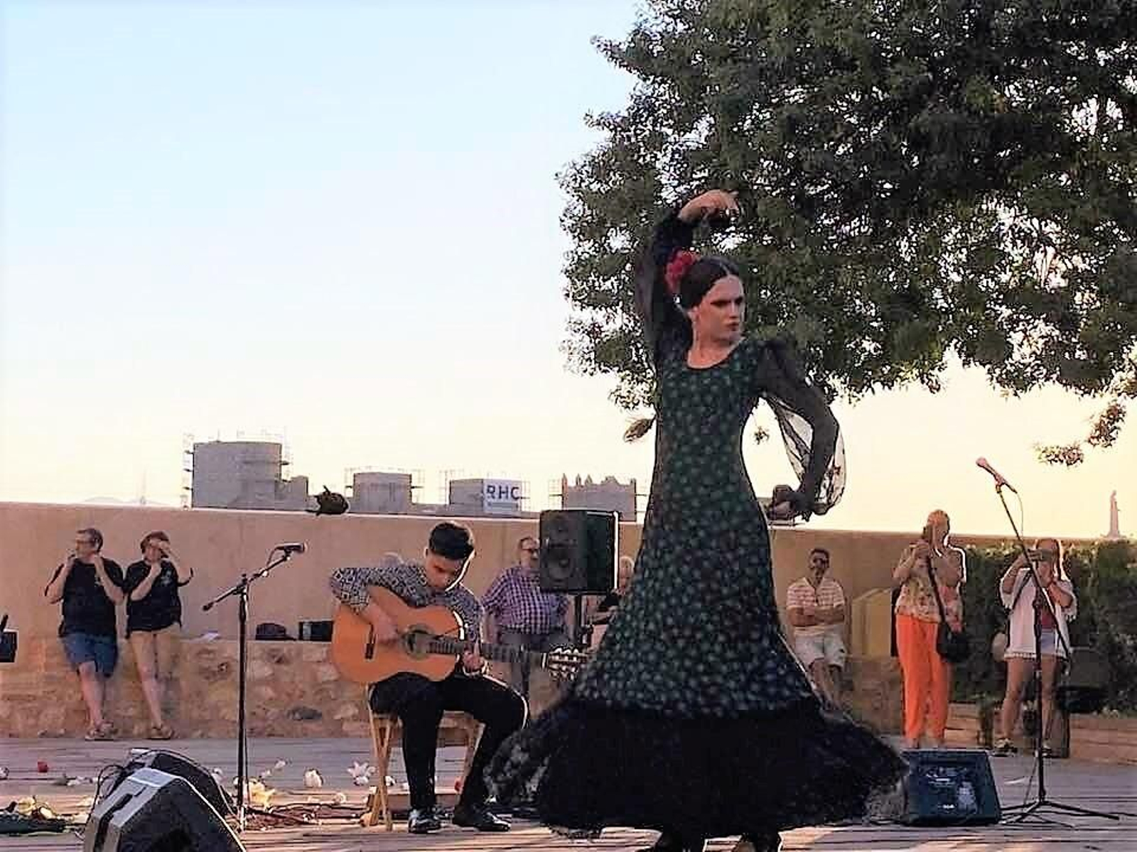 La bailaora María Márquez durante su actuación en el conjunto monumental.