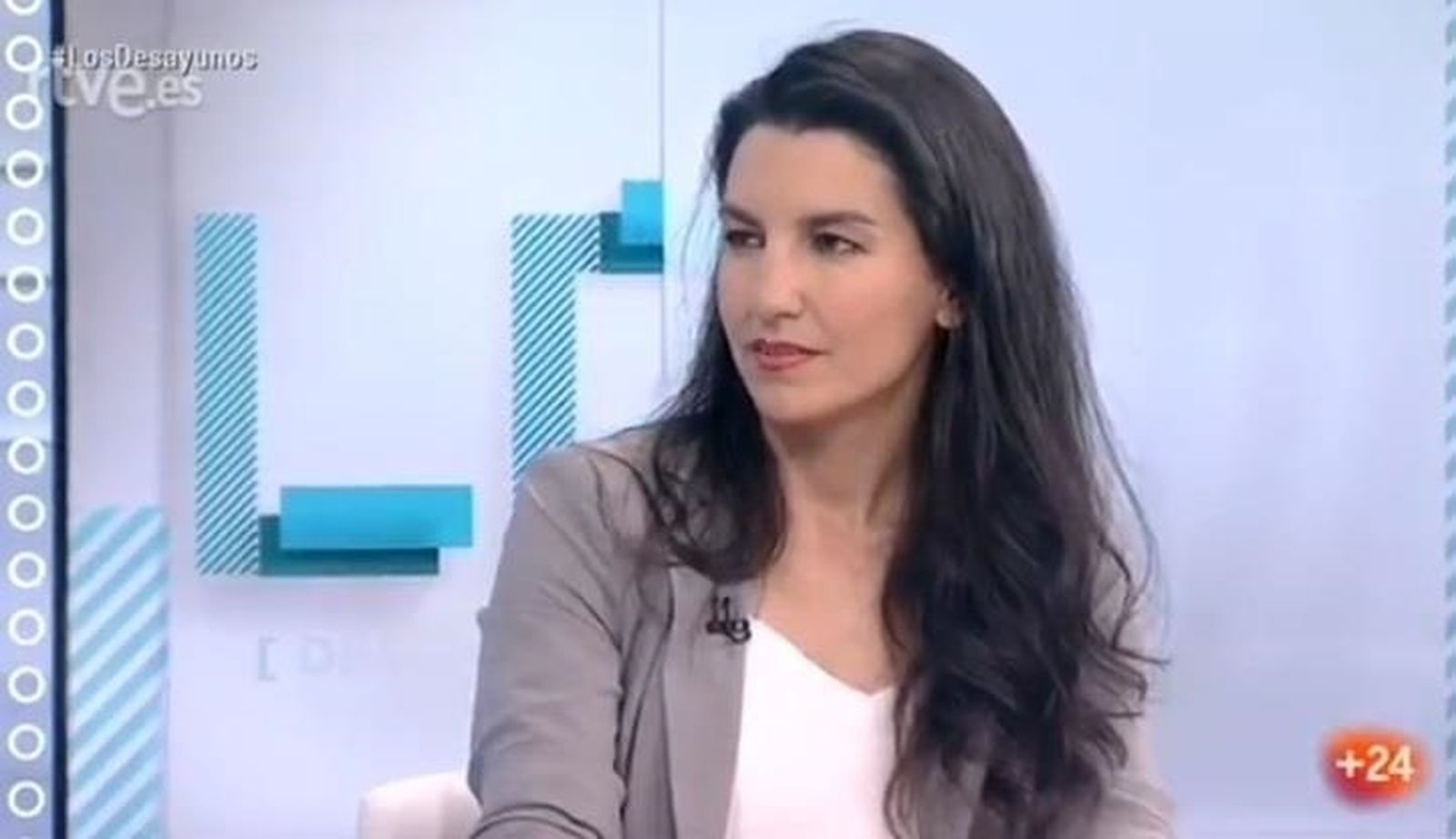 La presidenta de Vox en la Comunidad de Madrid, Rocío Monasterio, este jueves en una entrevista en TVE.