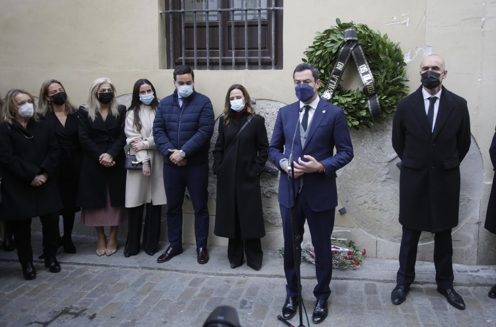 Juanma Moreno durante su discurso en el homenaje a Alberto y Ascen.