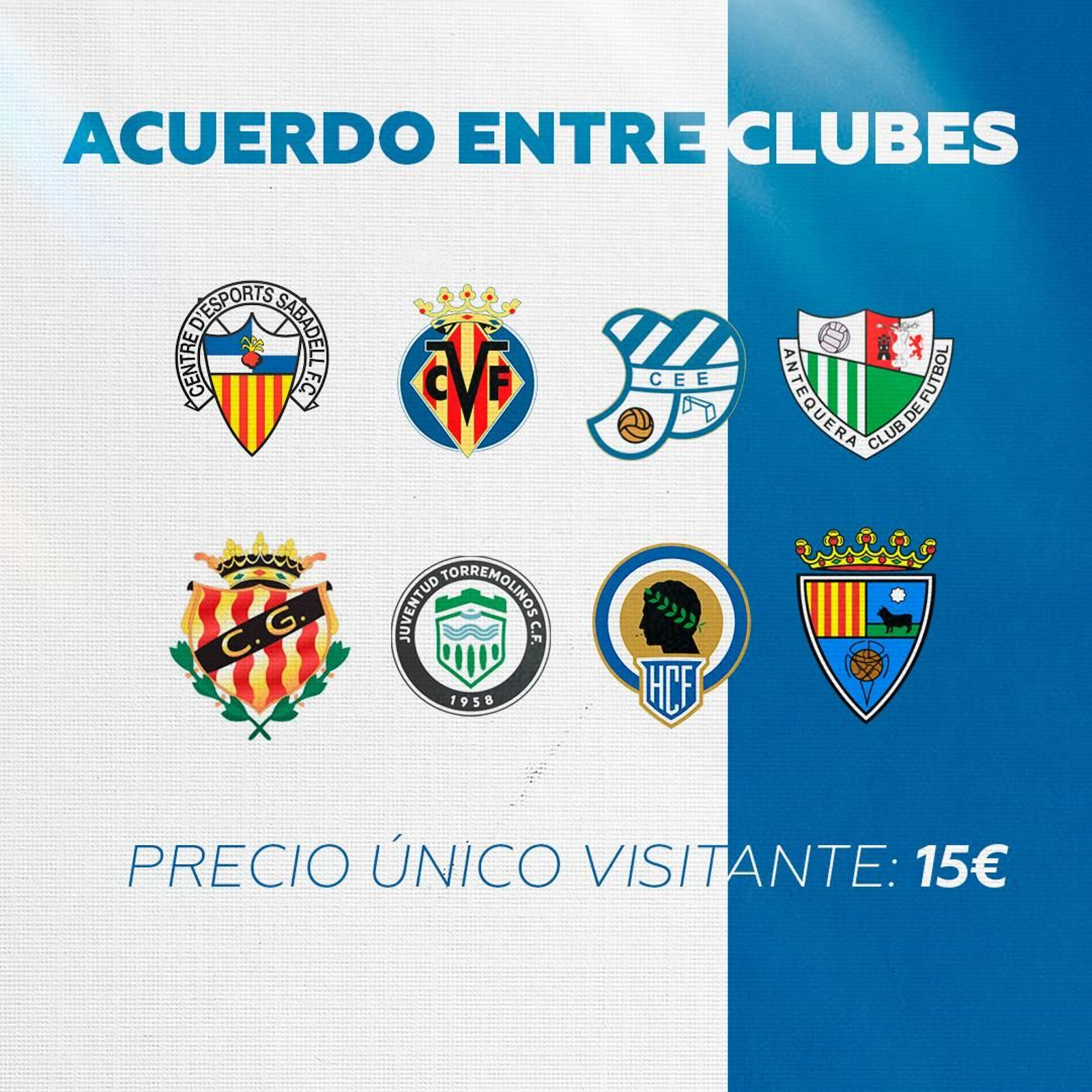 Escudos de los equipos que han llegado a un acuerdo de precio único para el público visitante