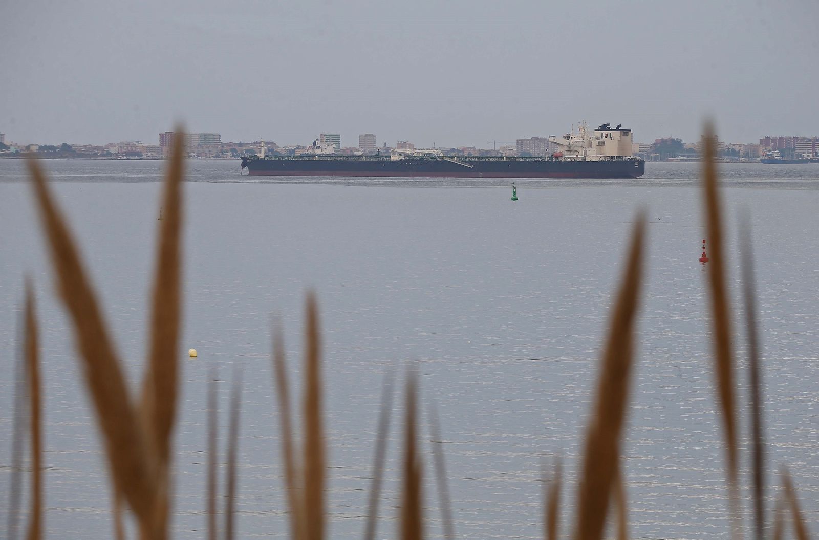 El 'Aura M', anclado frente al Rinconcillo.