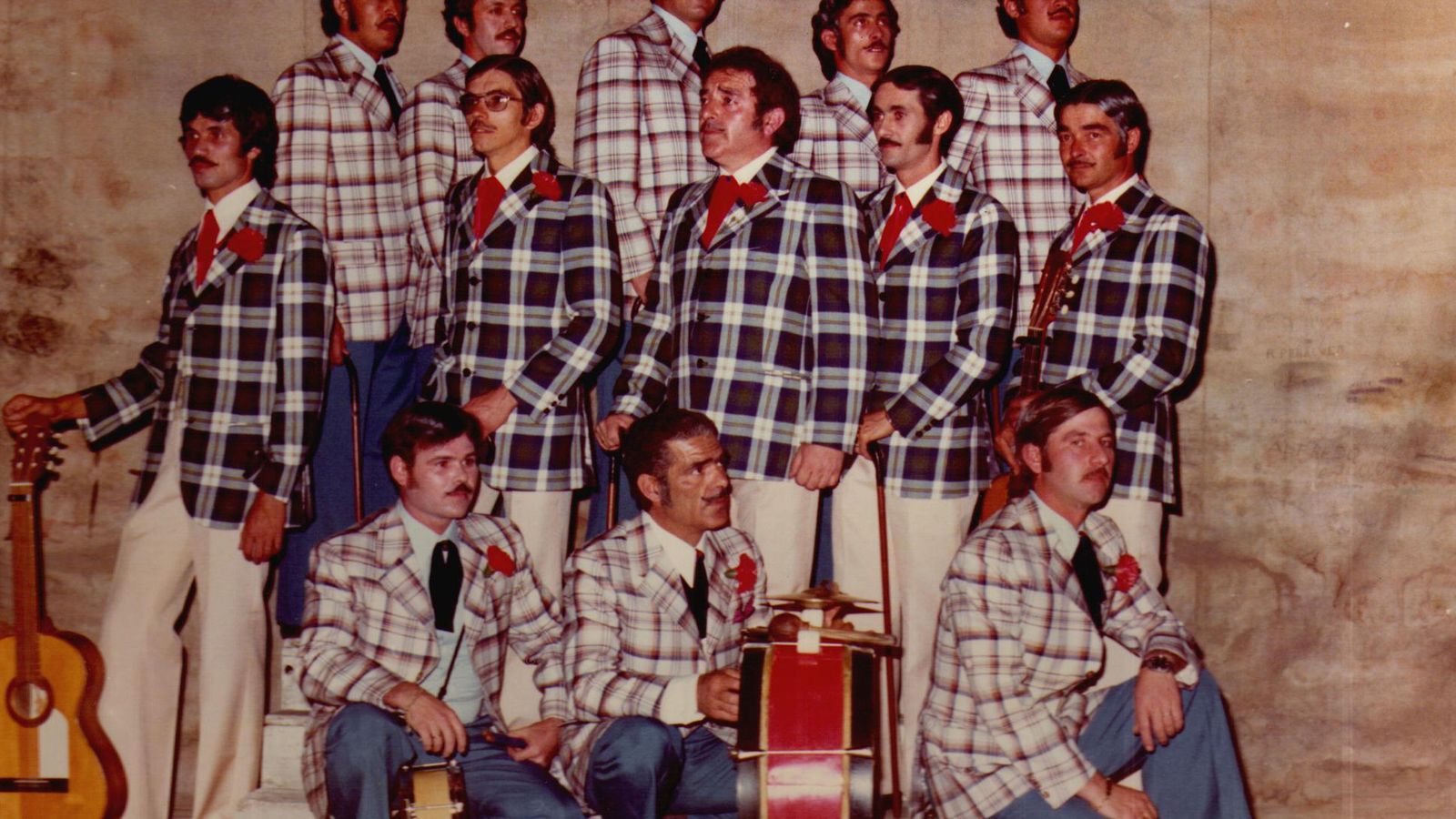 La comparsa 'De Rodríguez', segundo premio local de 1974.