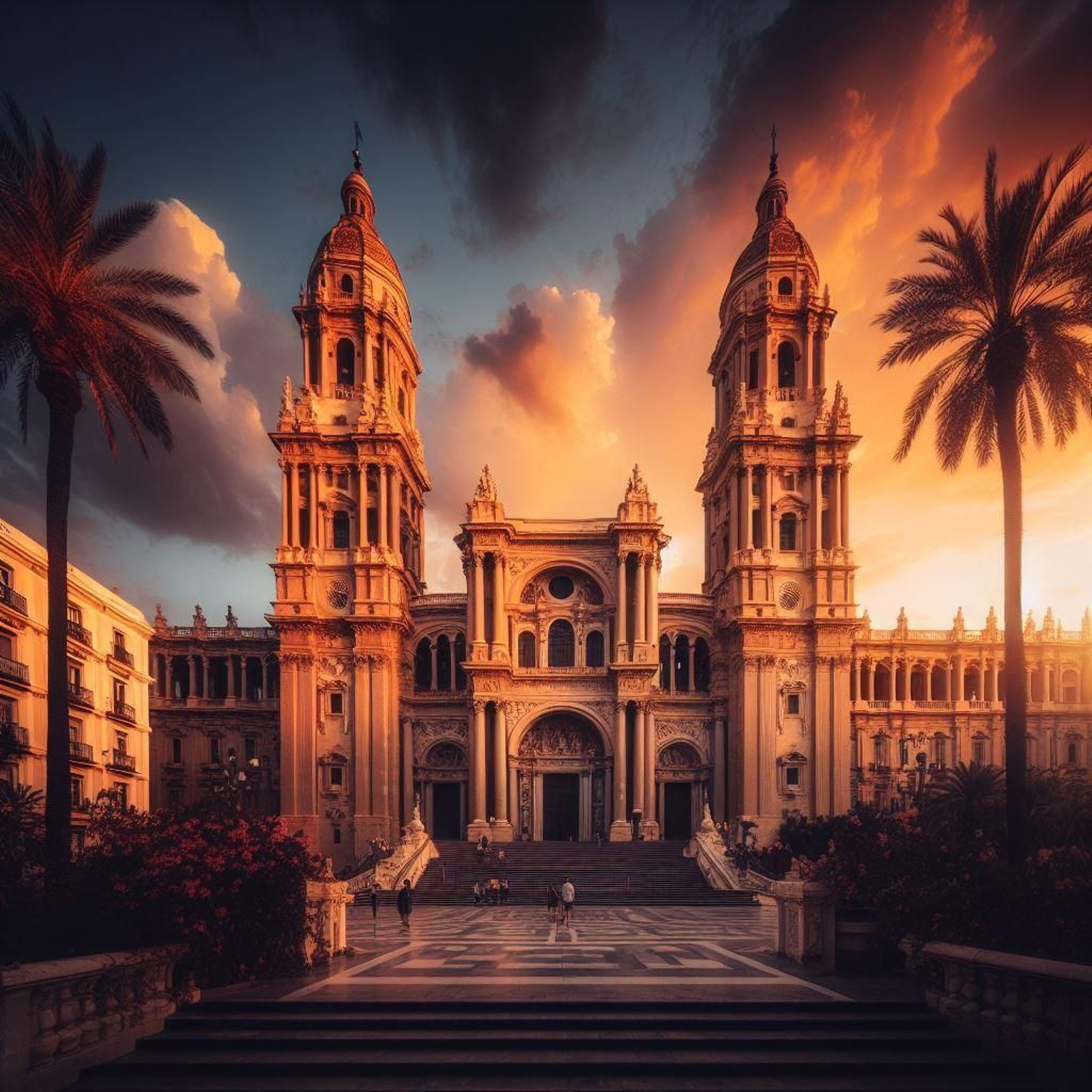 La Catedral de Málaga con dos torres de estilo renacentista. ¿Cómo sería la Catedral de Málaga si no fuera 'La Manquita'?