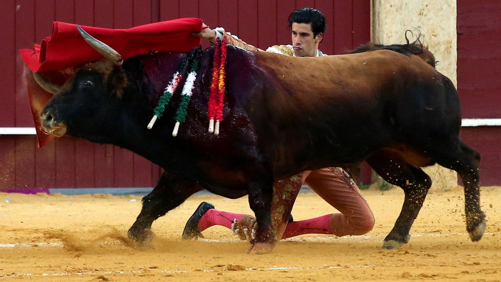 López Simón torea de rodillas al 4º