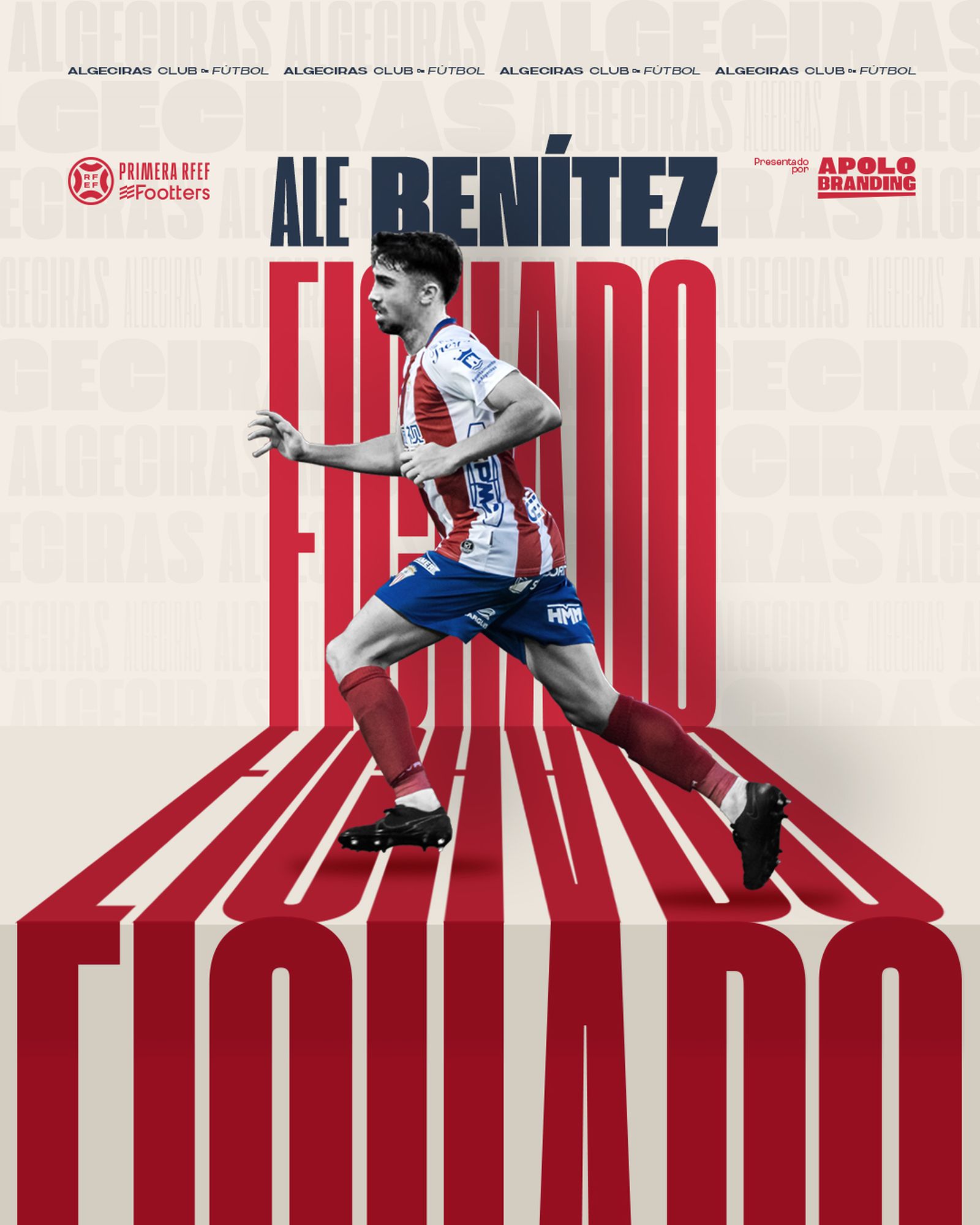 Creatividad para anunciar a Ale Benítez en el Algeciras.