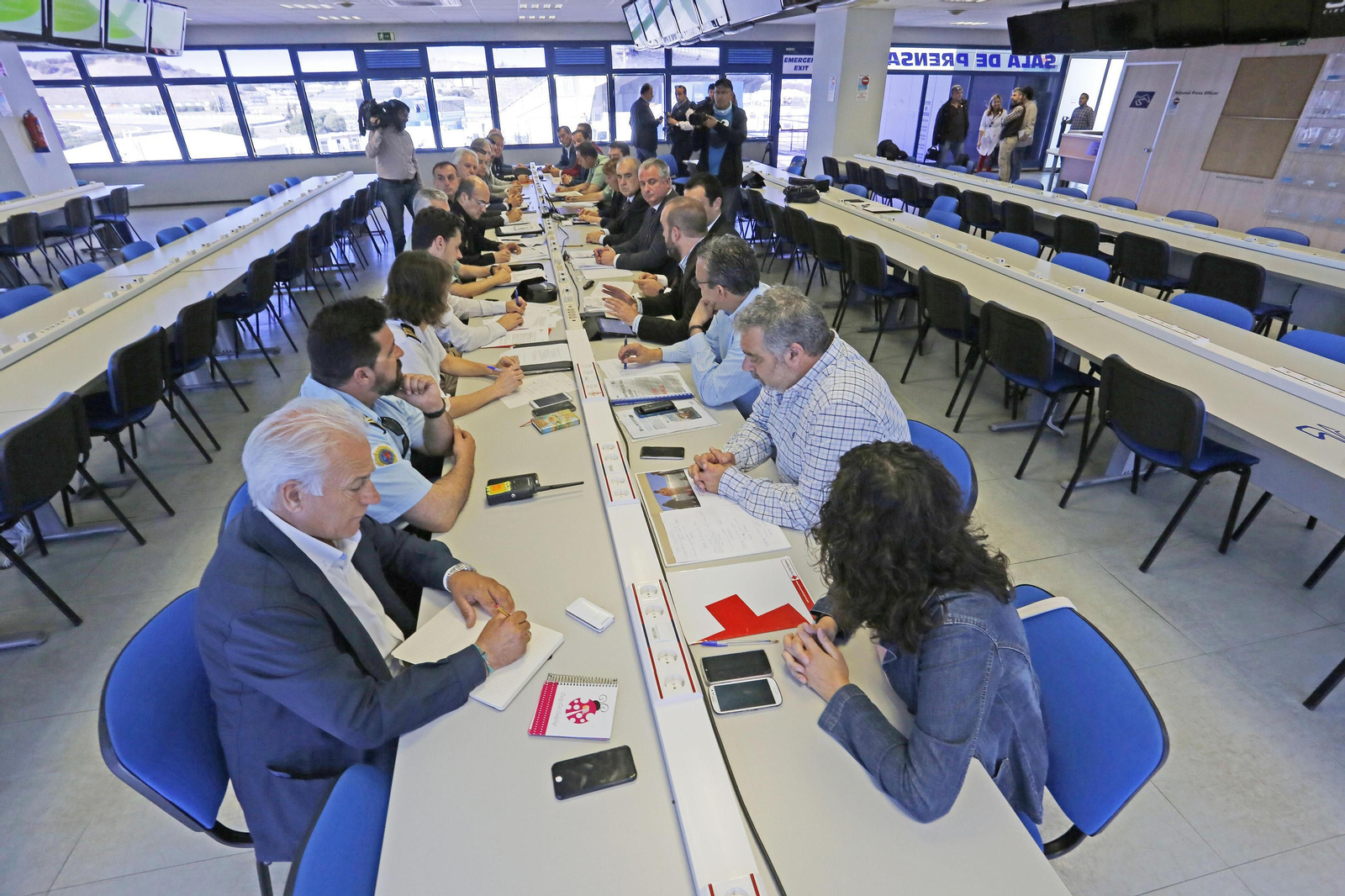 Un instante de la reunión del dispositivo de seguridad.