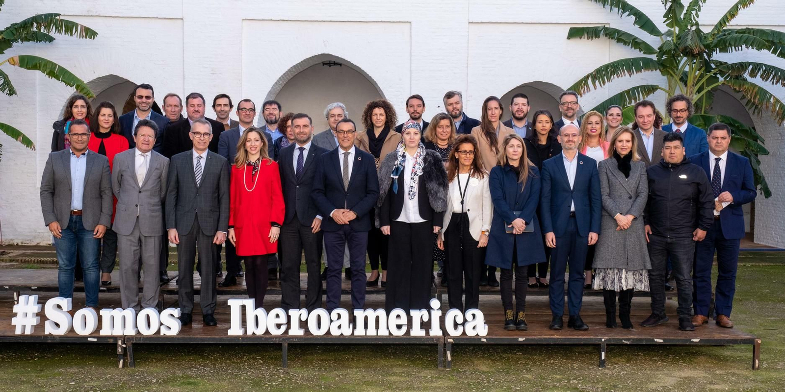 Todos los representantes públicos presentes en el encuentro celebrado en Moguer.