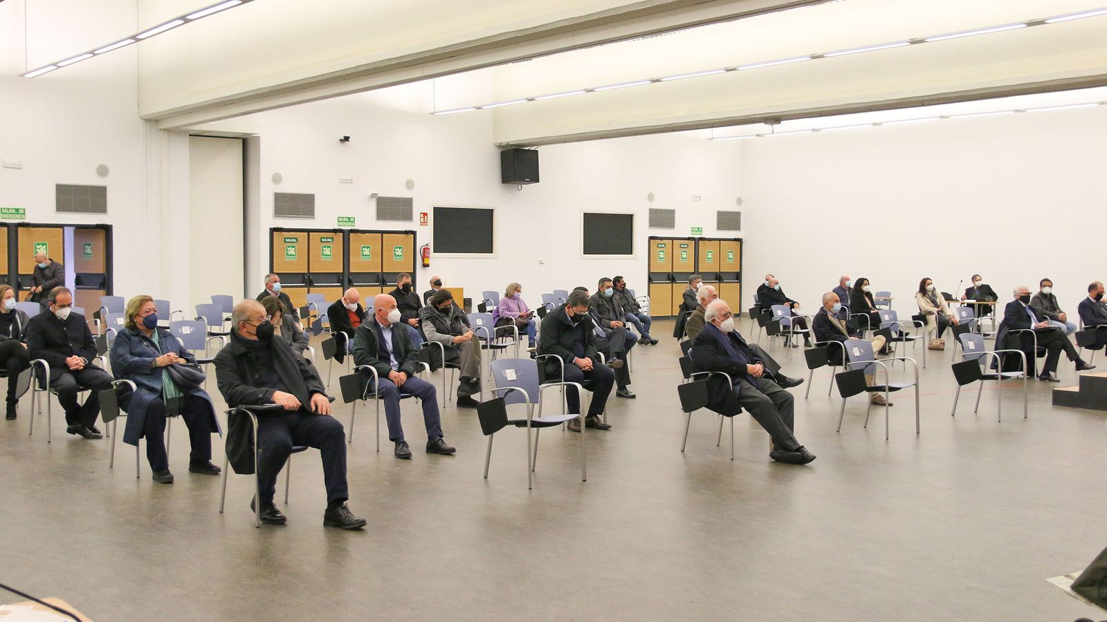 Parte de los acusados que han asistido este martes a la vista oral en Aguadulce.