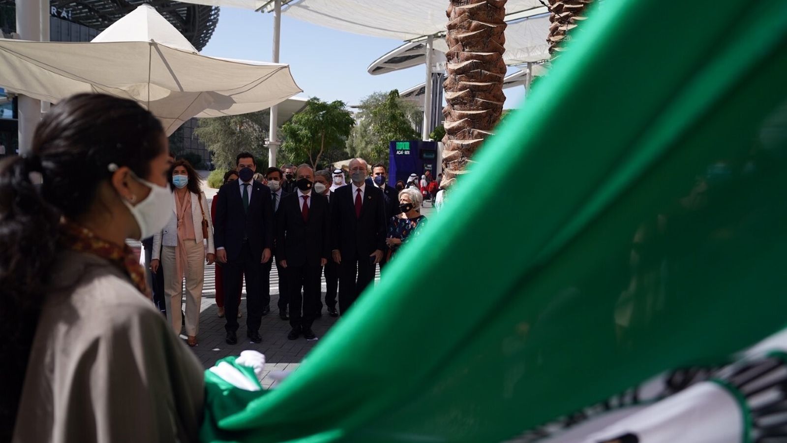 Uno de los momentos en la Expo de Dubái con la presencia de Juan Manuel Moreno y Francisco de la Torre