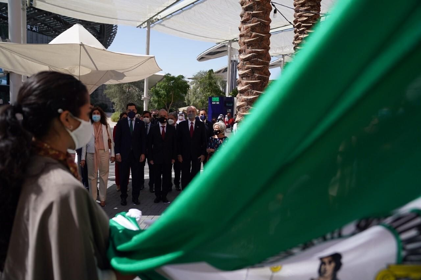 Uno de los momentos en la Expo de Dubái con la presencia de Juan Manuel Moreno y Francisco de la Torre