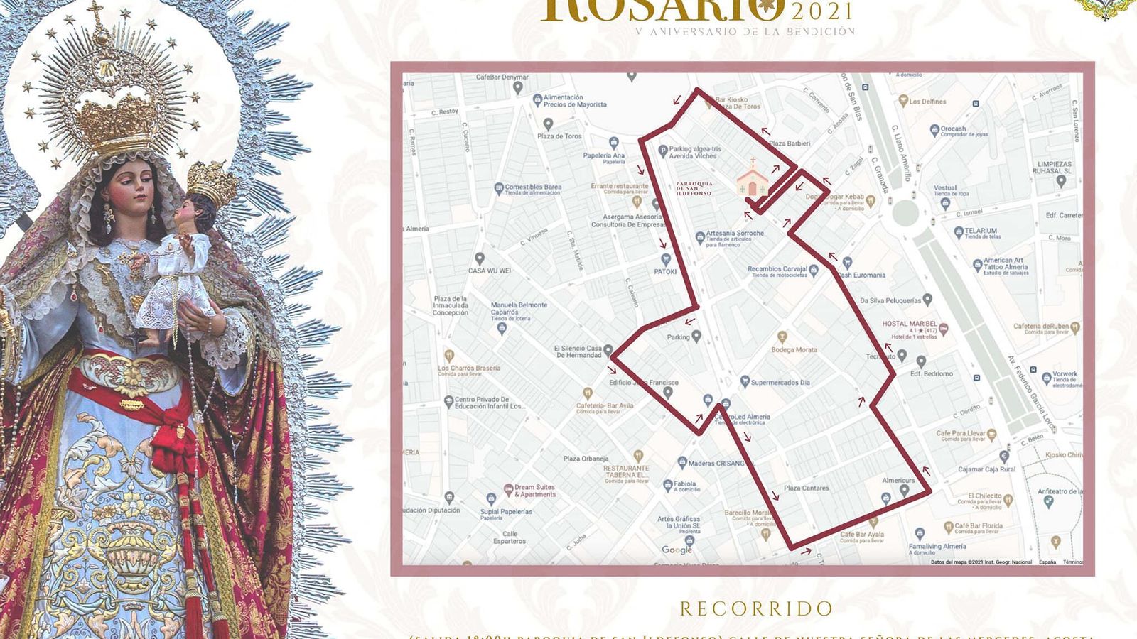 Itinerario de la procesión.