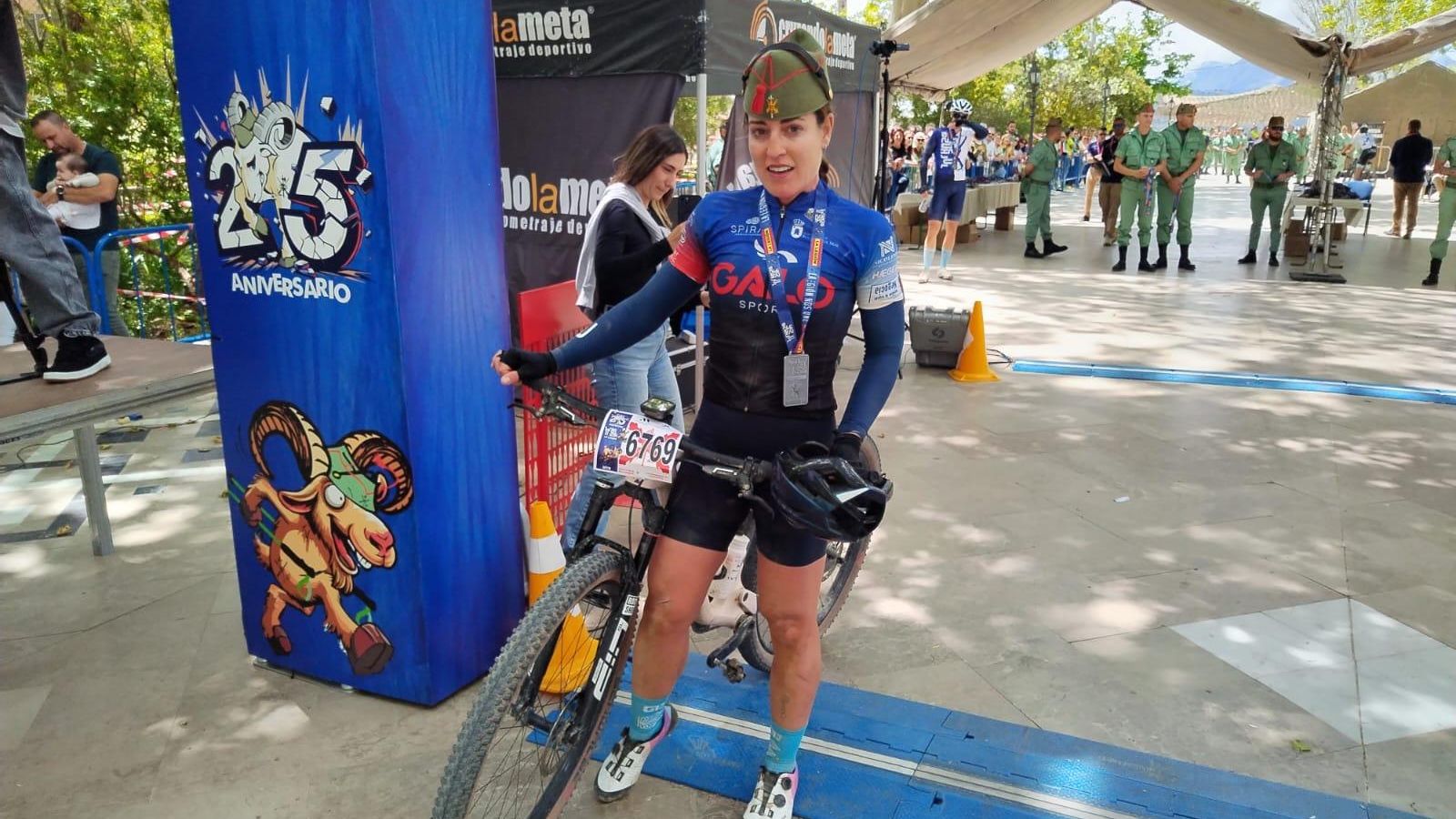 Victora Mayoral, vencedora en la modalidad femenina de bicicleta de montaña.
