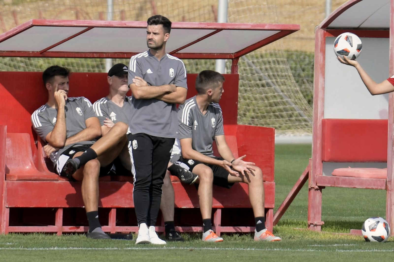 Roger Lamesa en un duelo de su equipo en la Ciudad Deortiva.