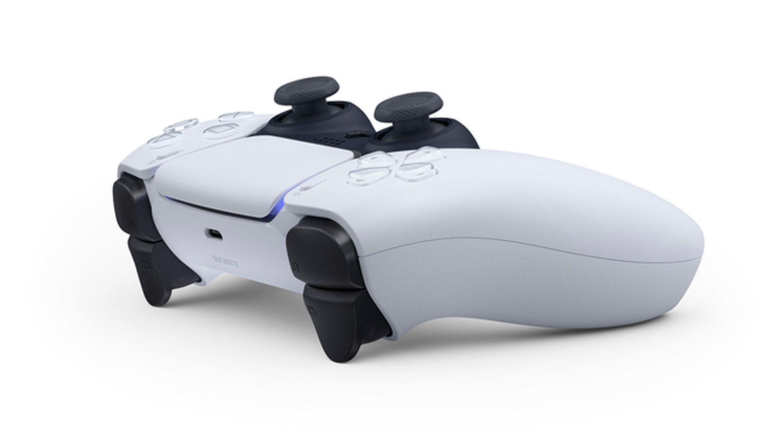 Vista lateral del controlador de PS5.
