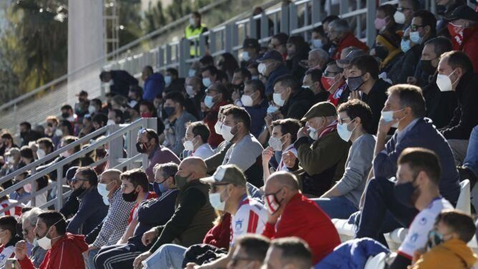 Aficionados algeciristas, en el Algeciras-Balona de enero de 2021