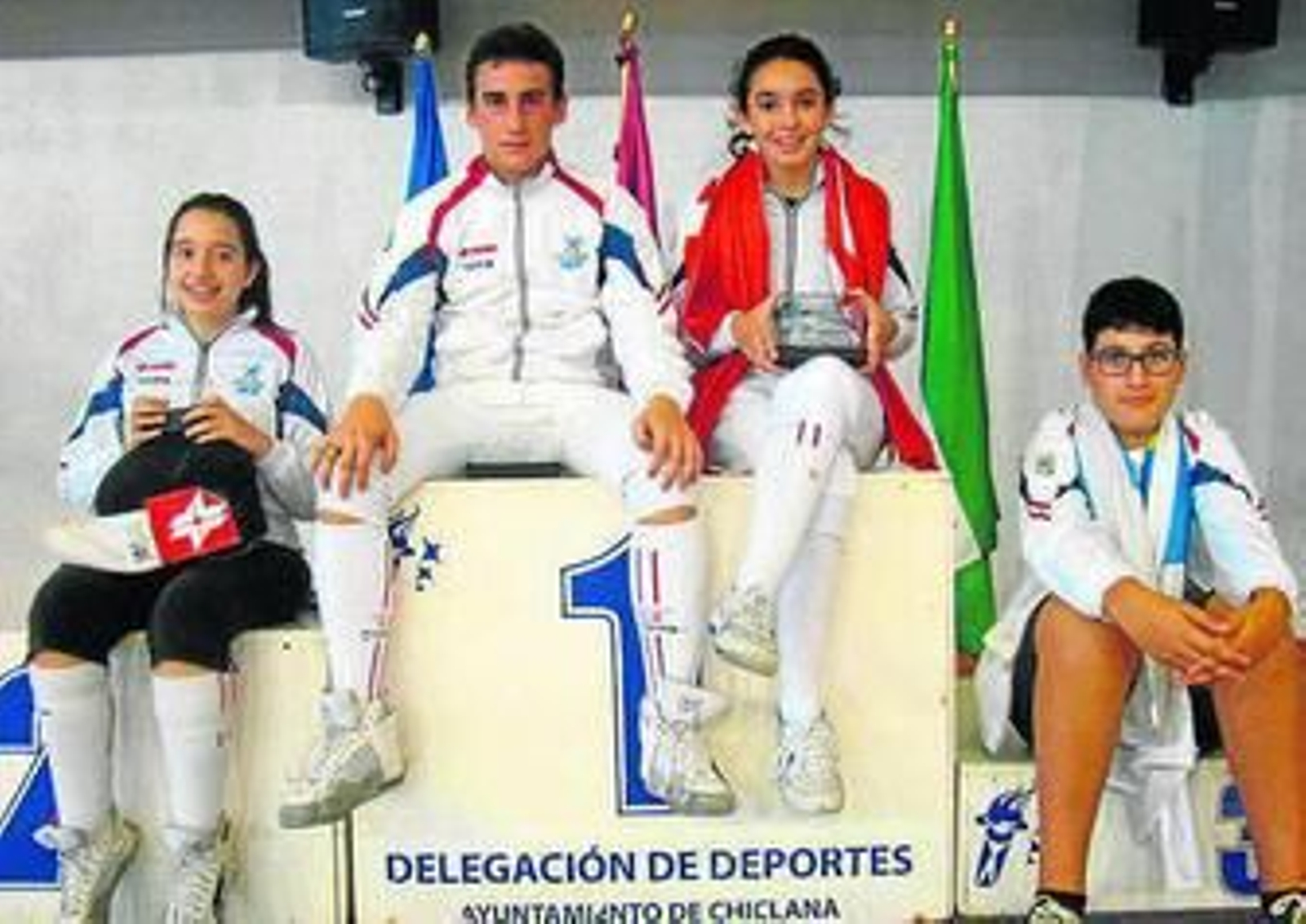 Los representantes onubenses en la prueba celebrada en Chiclana. Los representantes onubenses en la prueba celebrada en Chiclana.