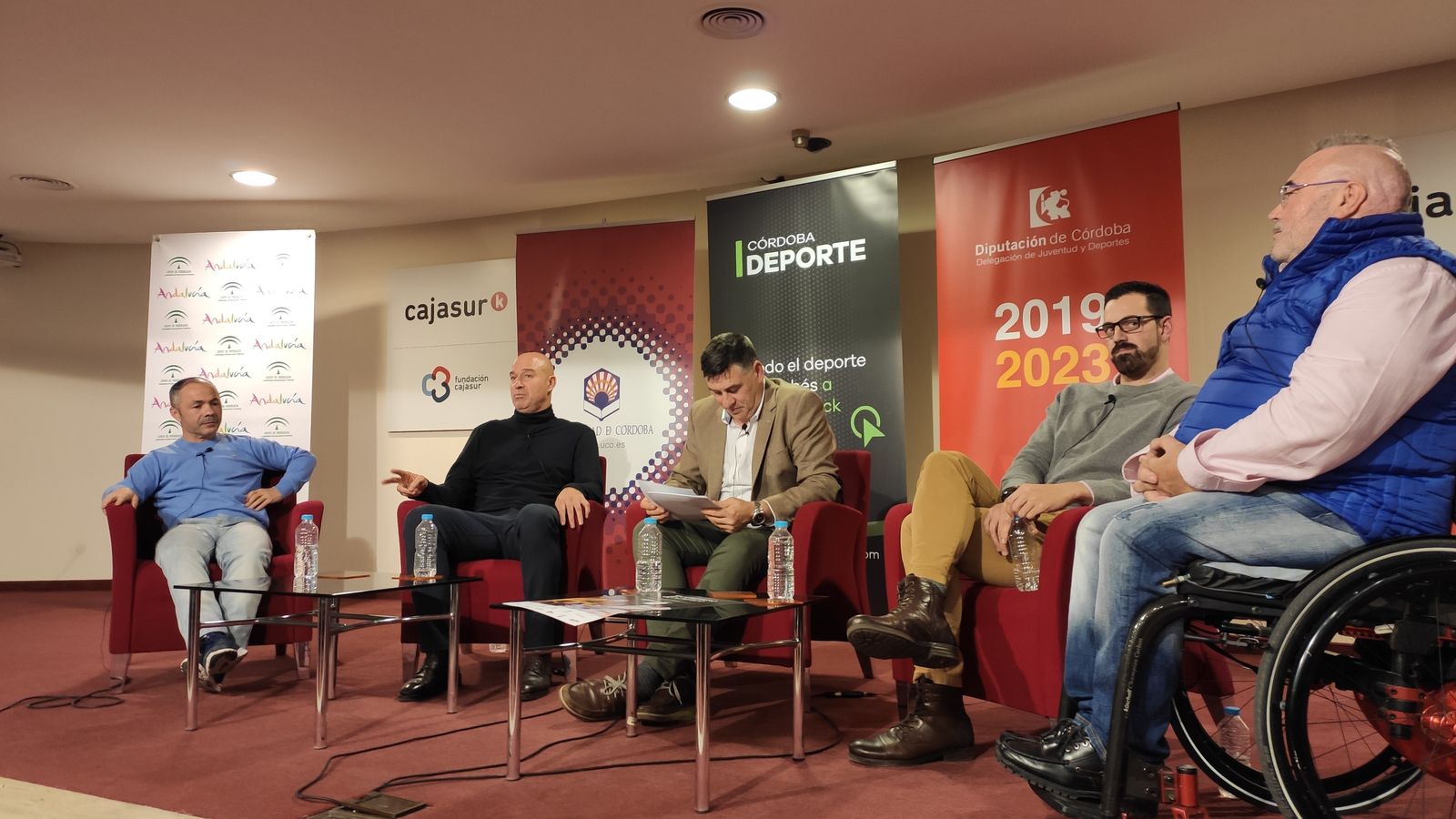 Rafael Lozano, Rafael Berges, Rafa Muñoz y Domingo García, durante un momento de su exposición.