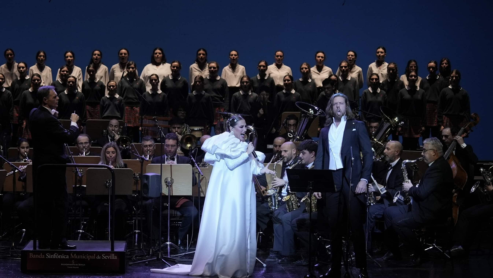 Un momento del concierto de Laura Gallego en el Teatro de la Maestranza, el pasado mes de diciembre.