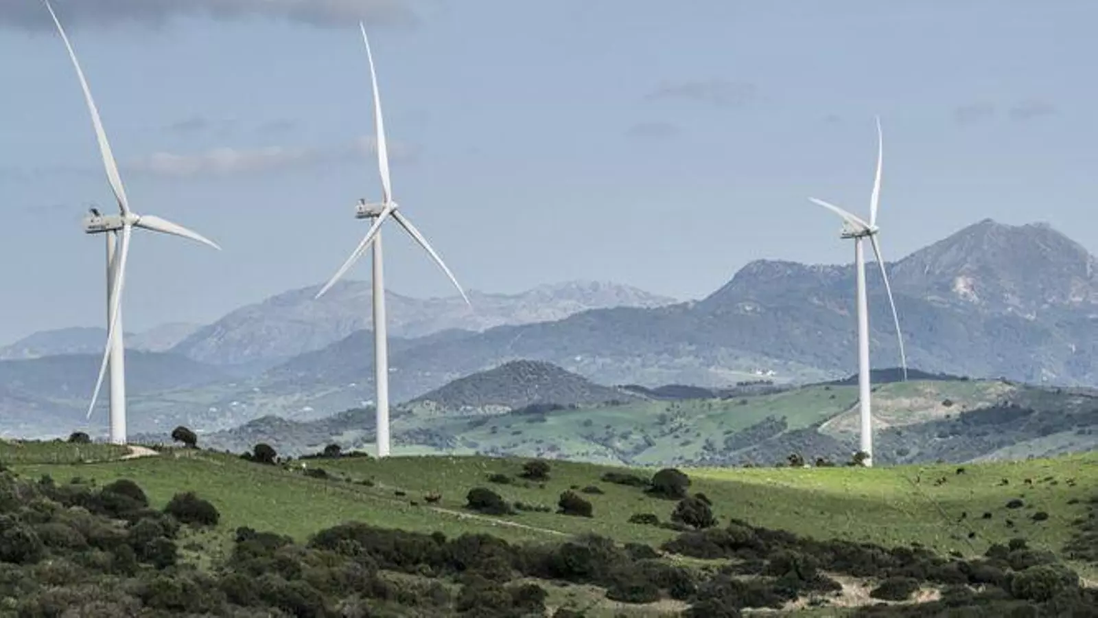 Vista del parque eólico de San Martín del Tesorillo, en la provincia de Cádiz.