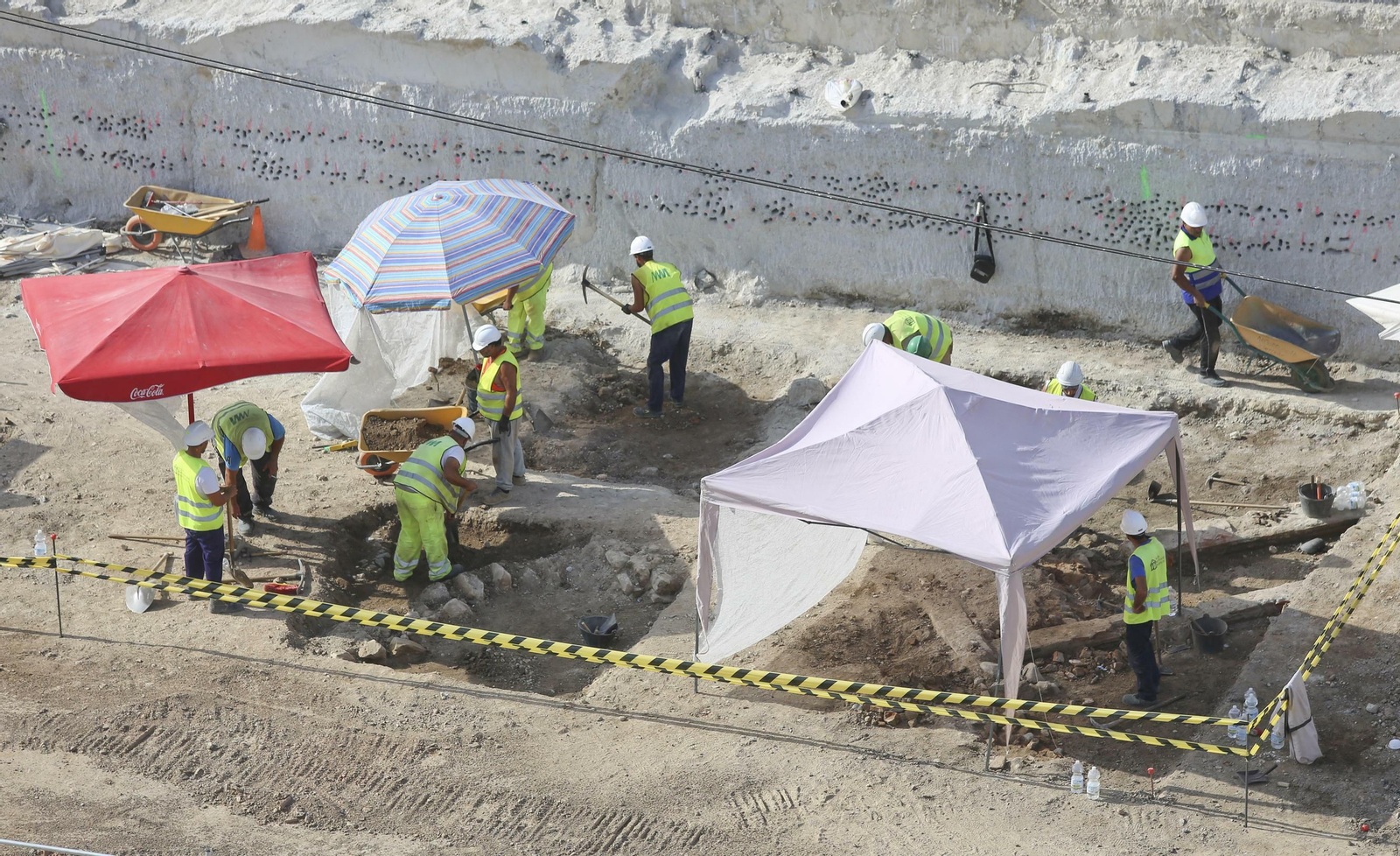 Las fotos de los restos arqueológicos en la obra del Metro de Málaga