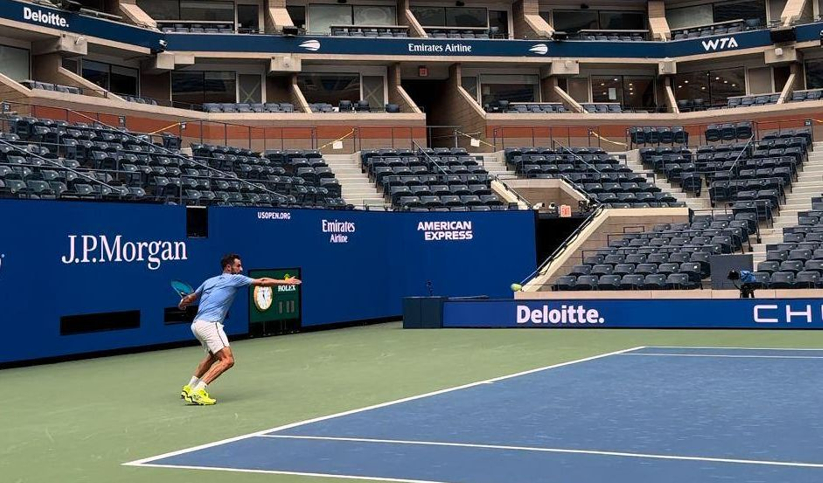 El almeriense durante un entrenamiento antes de su participación en la fase previa del último US Open.