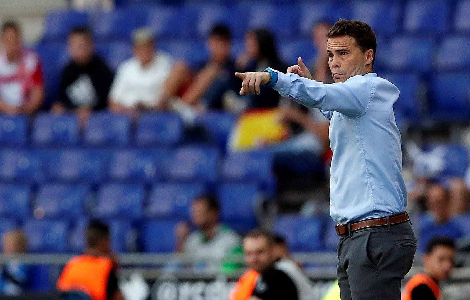 Rubi da instrucciones durante un encuentro del Espanyol.