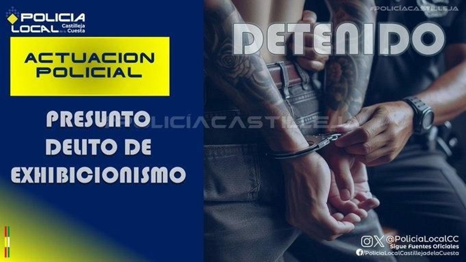 Al sospechoso se le imputa un delito de exhibicionismo.