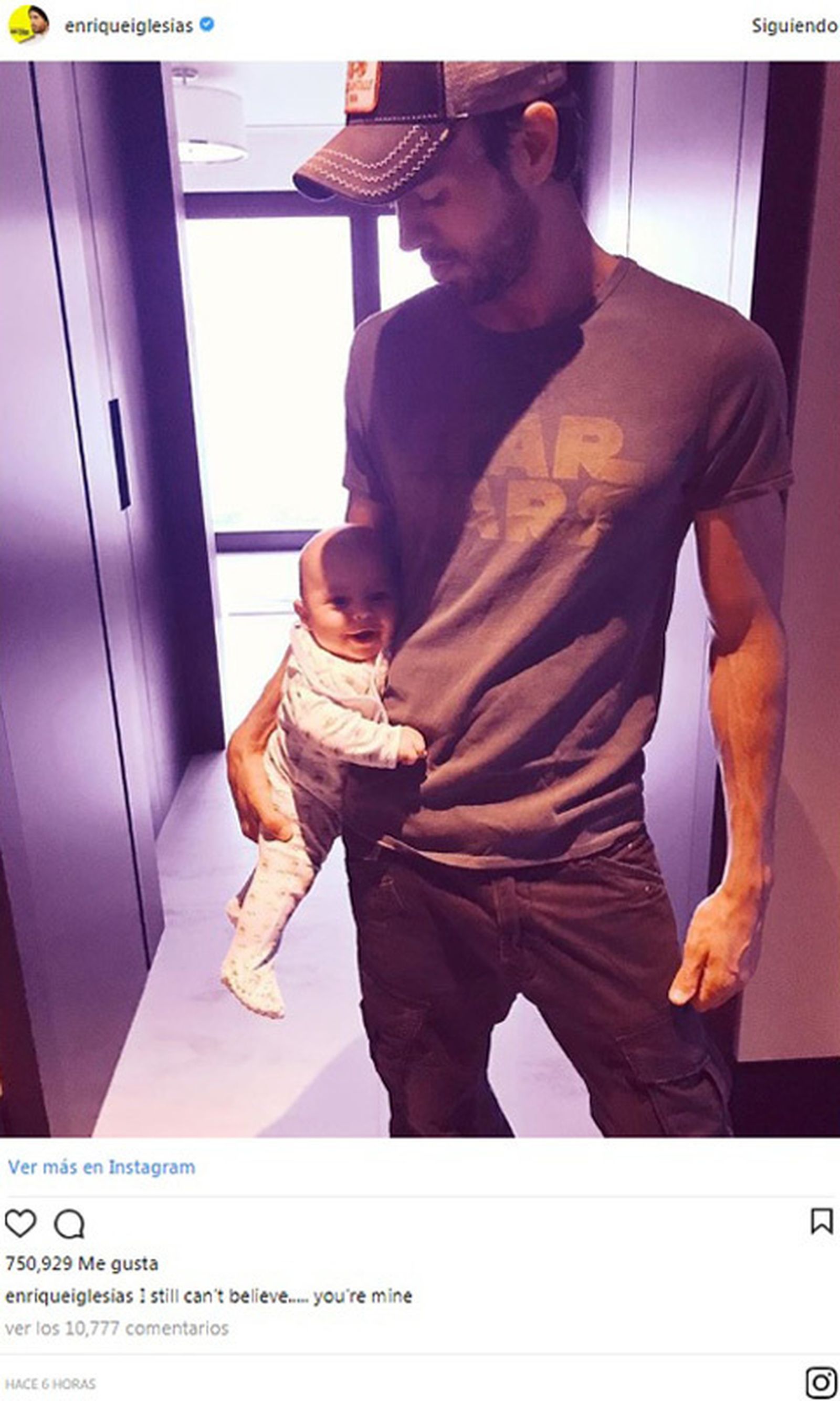 La entrañable foto de Enrique Iglesias y su bebé