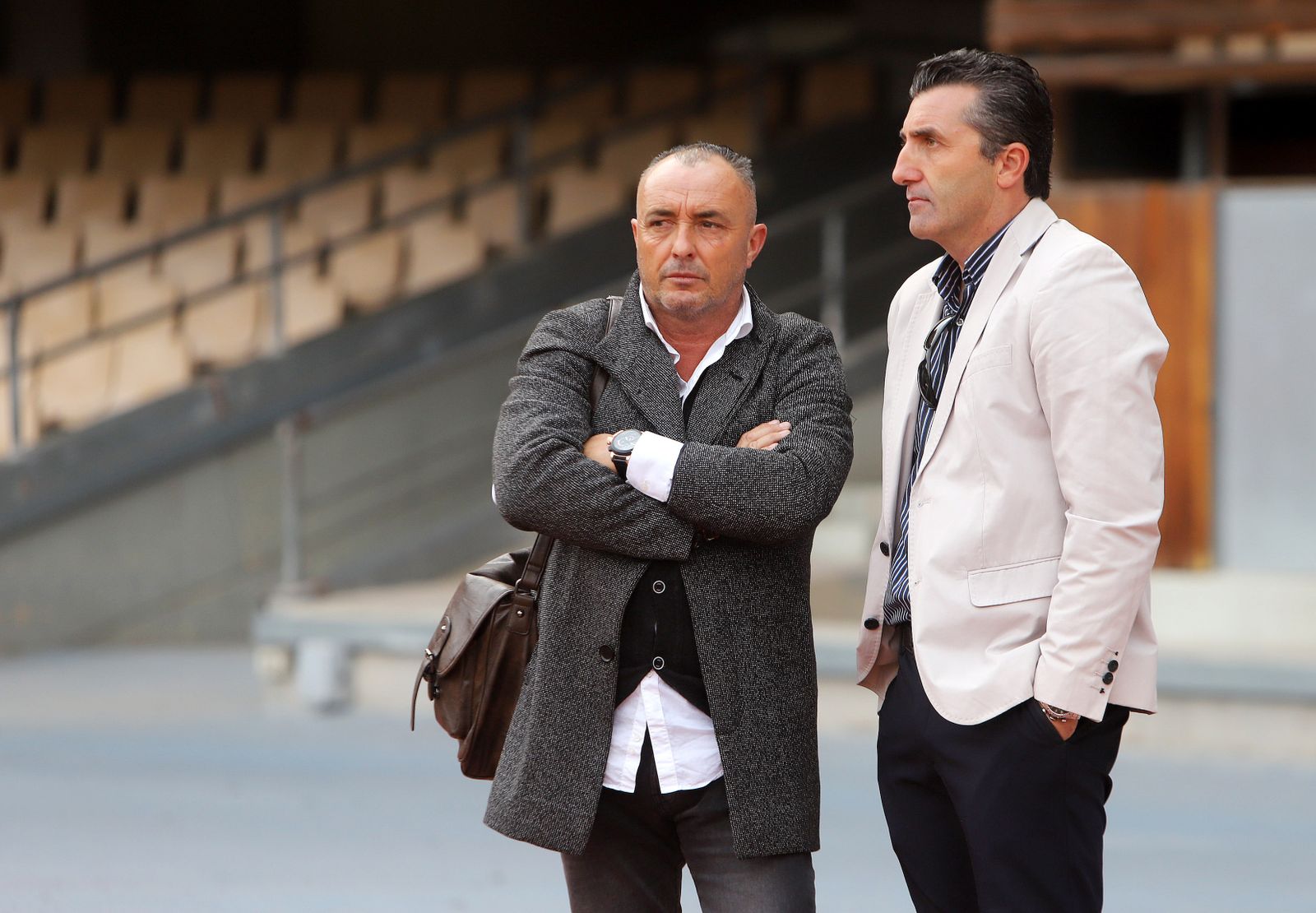 Edu Villegas ha estado reunido esta mañana con Josu Uribe, entrenador del Xerez DFC.