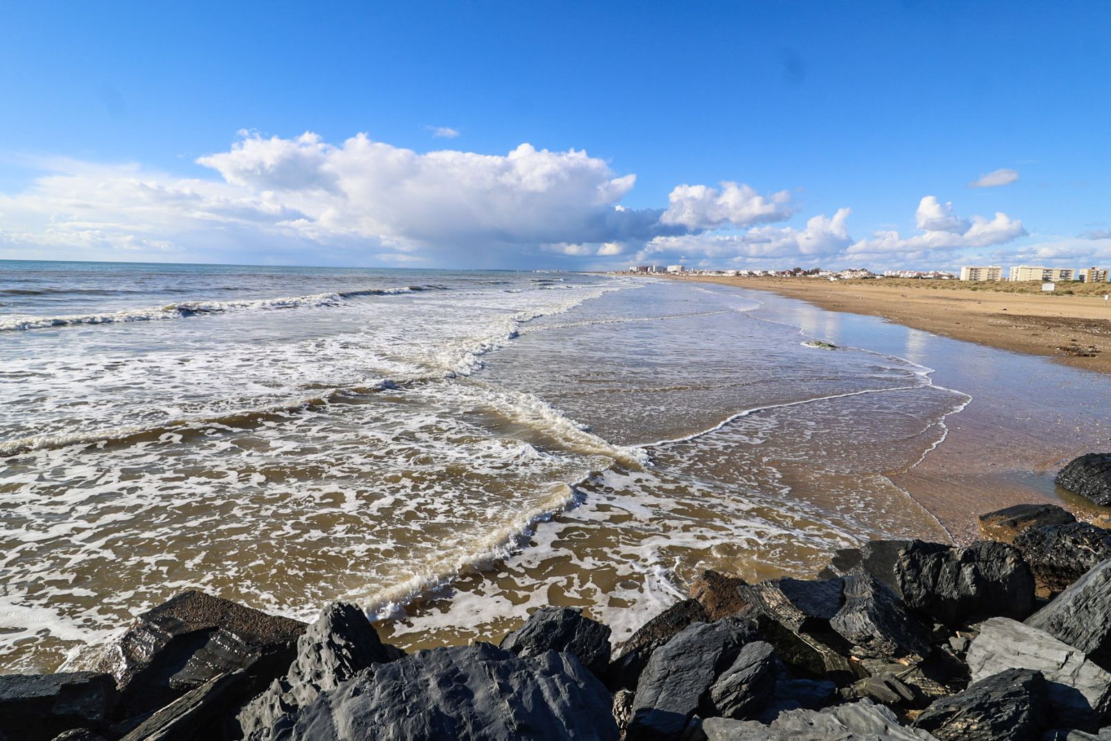 Fotos de la playa de Punta Umbría tras las últimas borrascas