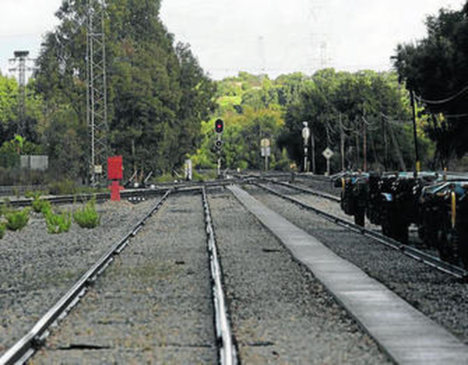 Imagen del apartadero de mercancías de San Roque, dentro de la línea Algeciras-Bobadilla.