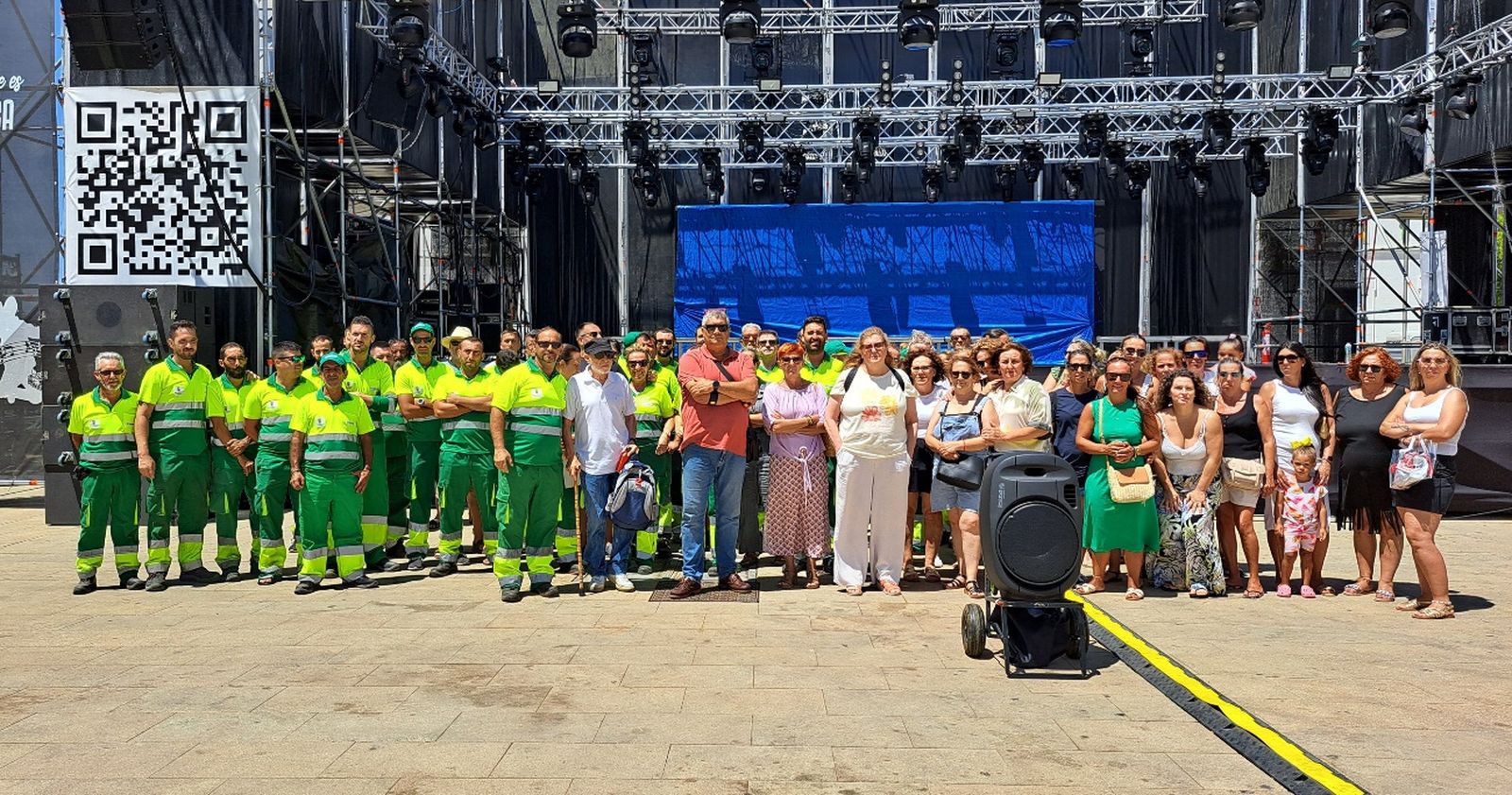 Los trabajadores de la empresa Valoriza Servicios Medioambientales, en una concentración esta semana.